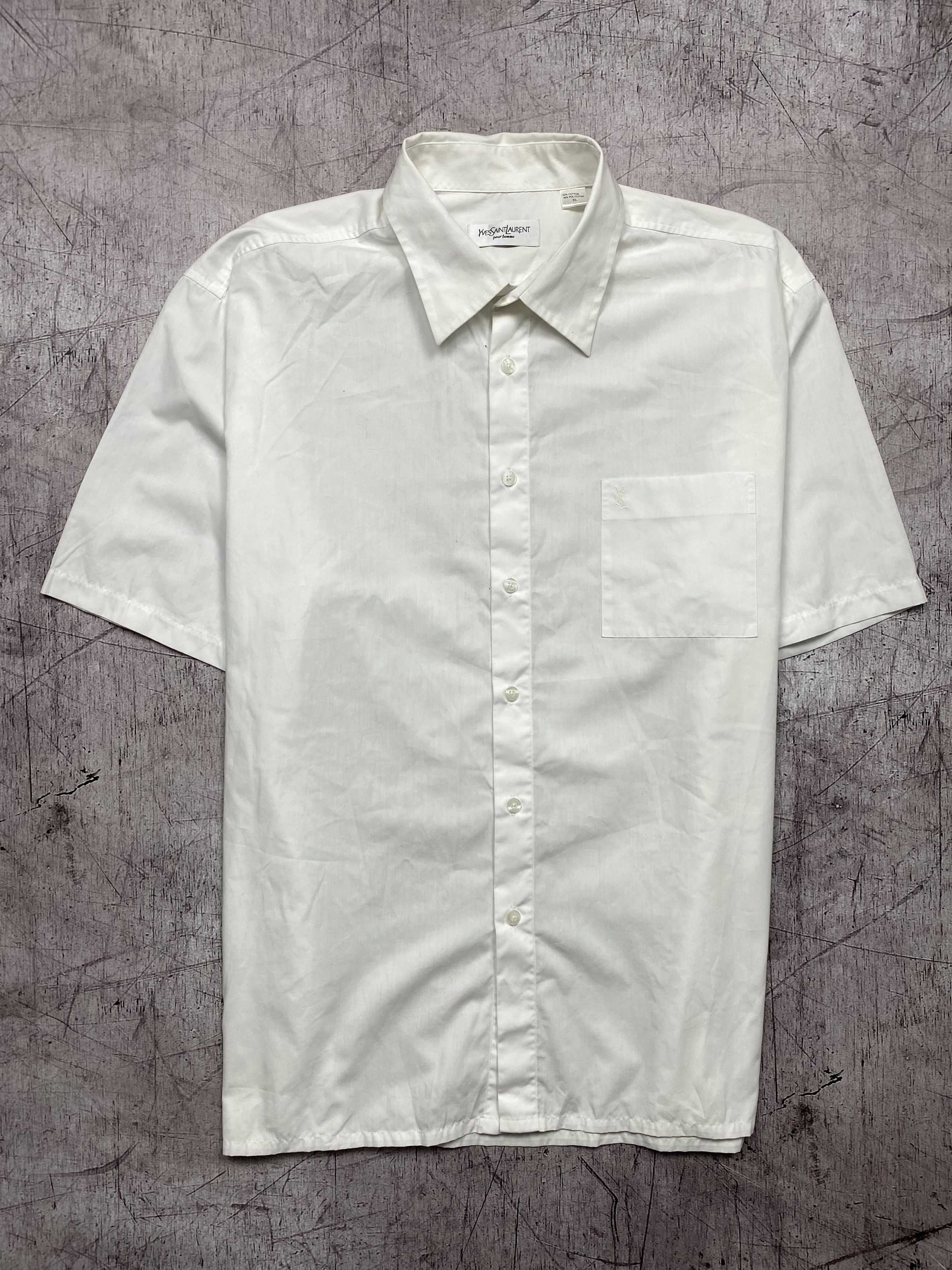 Yves Saint Laurent Ysl Pour Homme Vintage Mens Short Sleeve Shirt YSL Size US XL / EU 56 / 4 - 1 Thumbnail