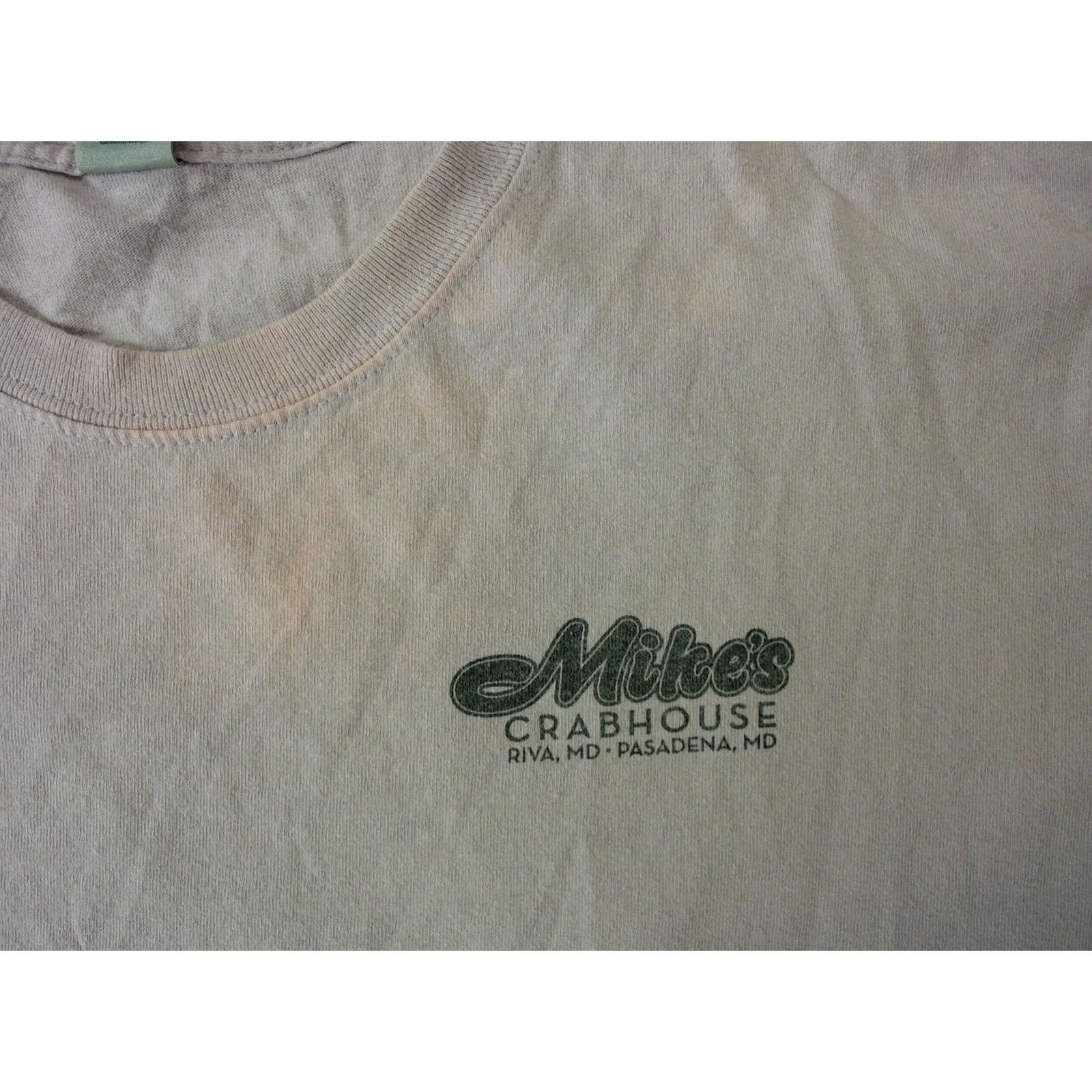 Gildan MIKE'S CRAB HOUSE Shirt Mens Large Seafood Glen Burnie Riva PASADENA MARYLAND - Vintage Size US L / EU 52-54 / 3 - 2 Thumbnail