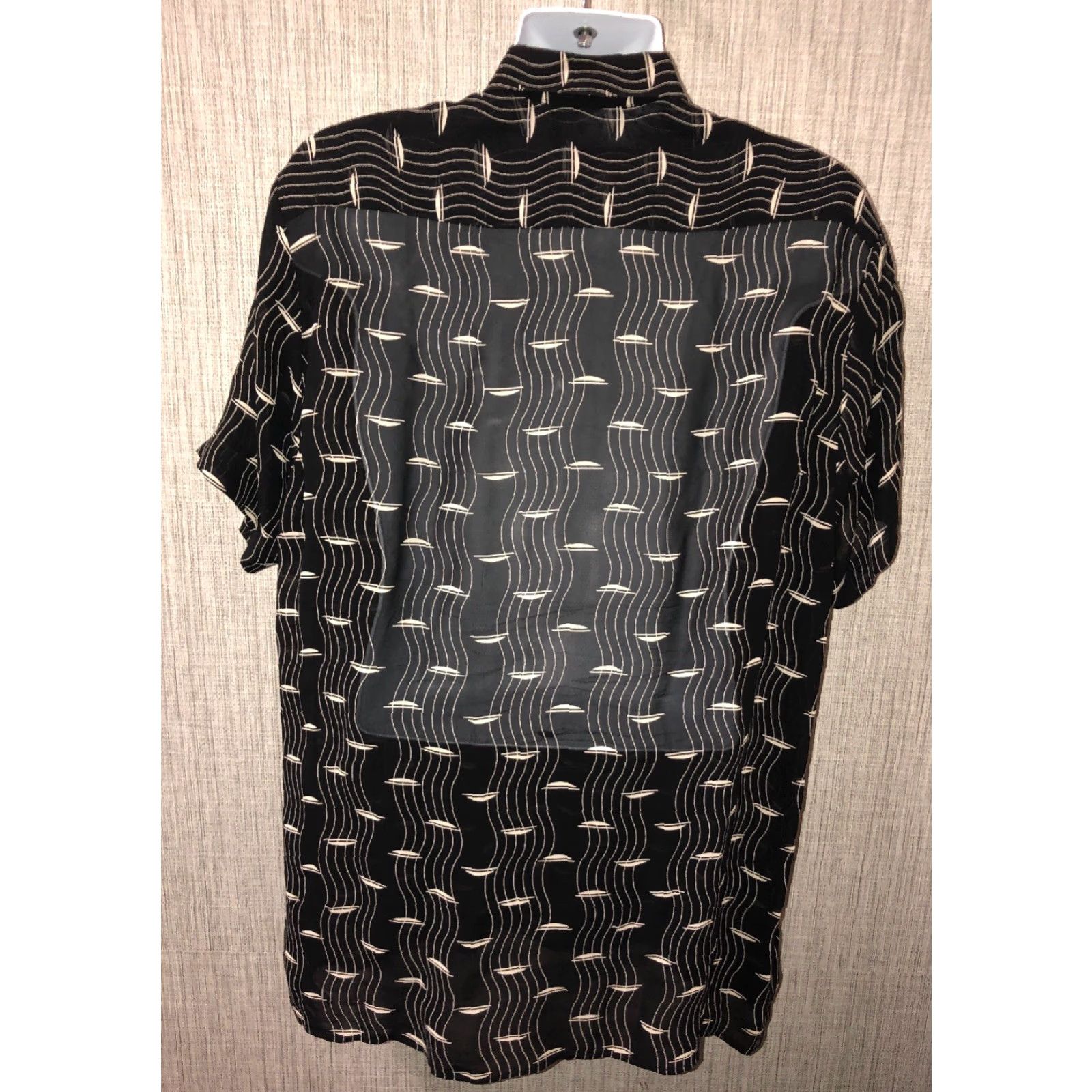 Vintage Navales Amsterdam Mens Black 100% Viscose Button Front Short Sleeve Shirt Sz 3 Size US S / EU 44-46 / 1 - 4 Thumbnail