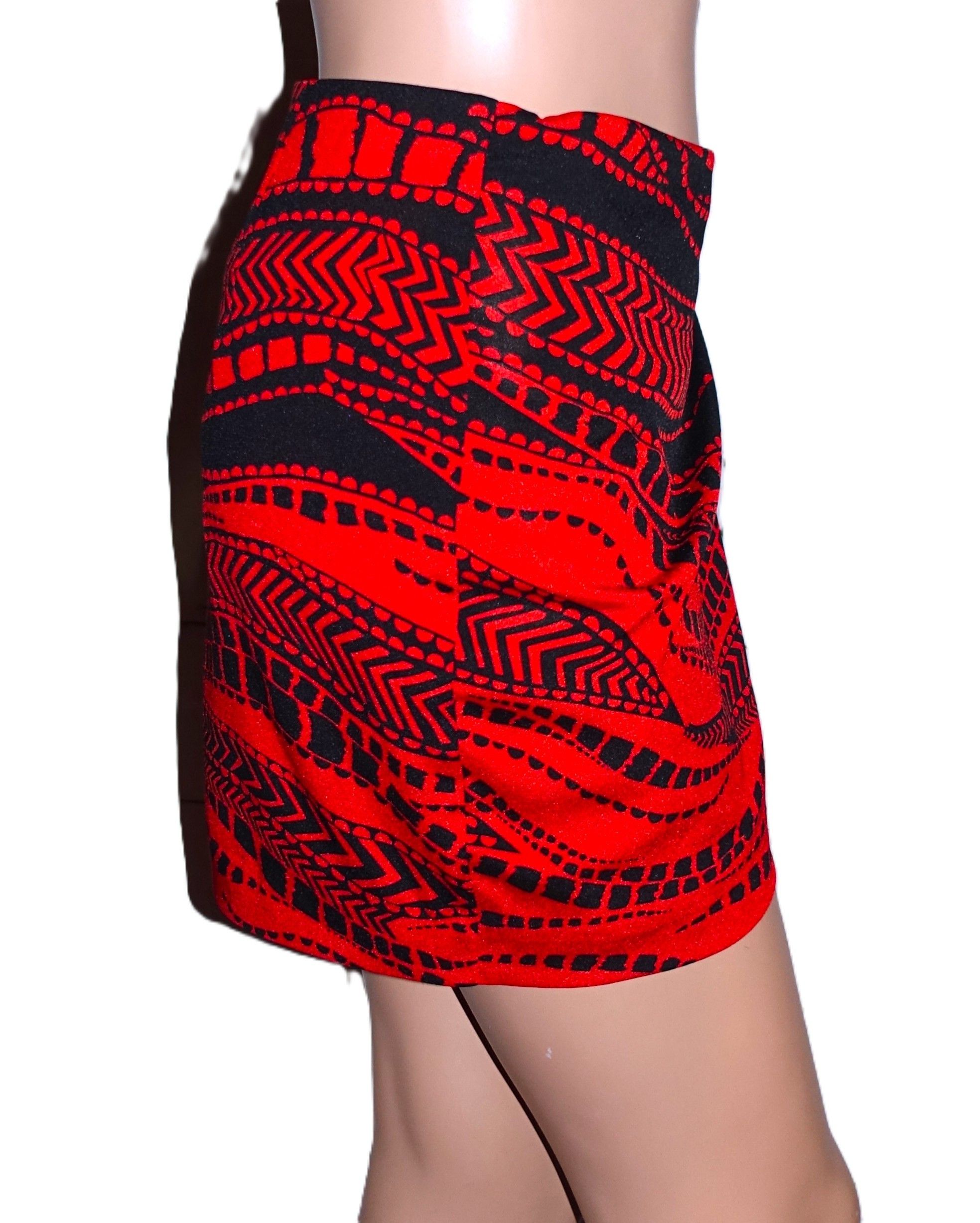 Bebe Bebe Black Red Wrap Skirt 00 Size 24" / US 00 / IT 34 - 6 Thumbnail