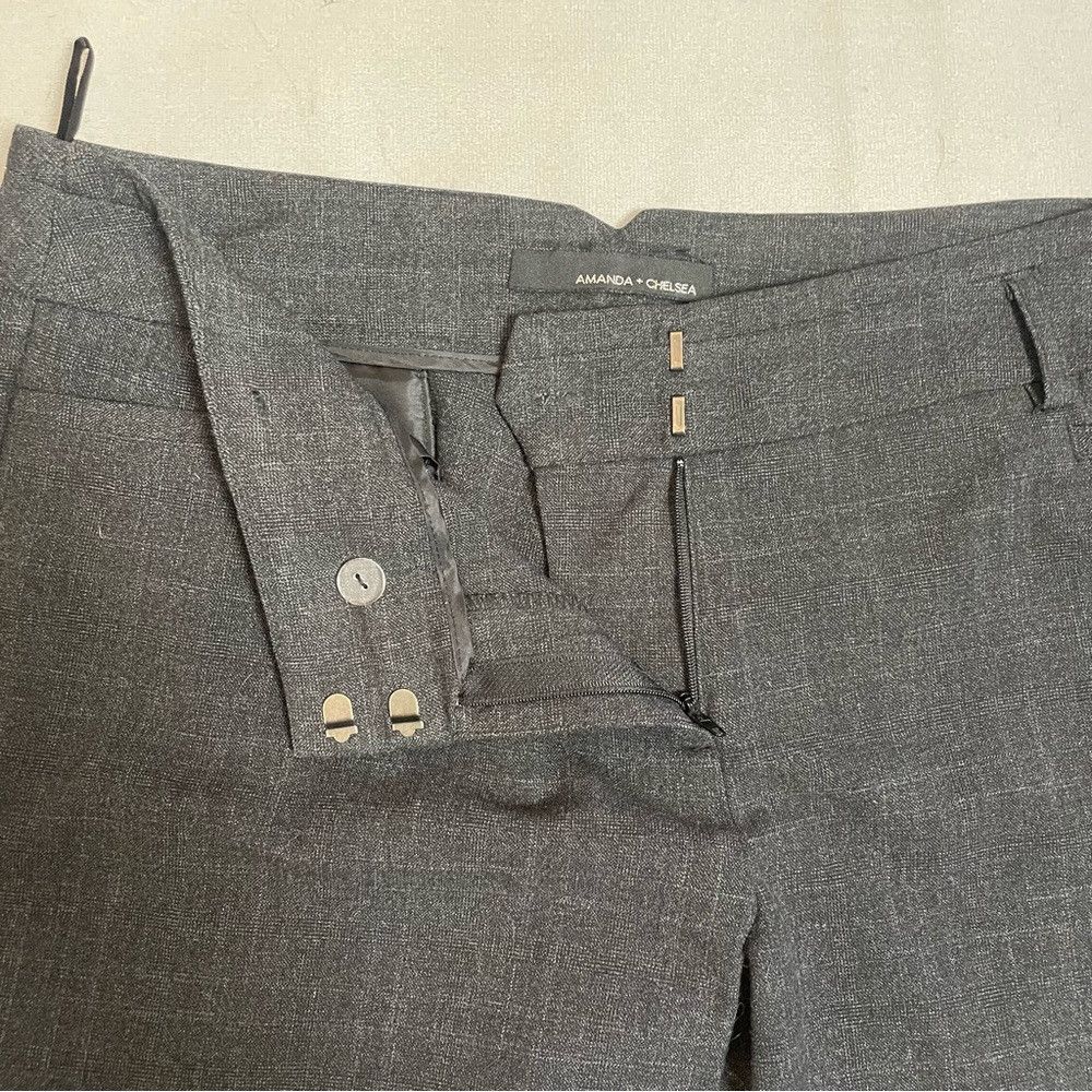 Other Amanda & Chelsea Dark Grey Straight Leg Plaid Pants Size 10 Size 32" / US 10 / IT 46 - 5 Thumbnail