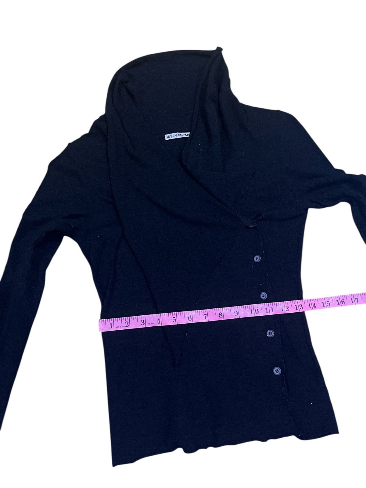 Issey Miyake ISSEY MIYAKE BUTTON UP LONG SLEEVE BLOUSE BLACK Size S / US 4 / IT 40 - 14 Thumbnail