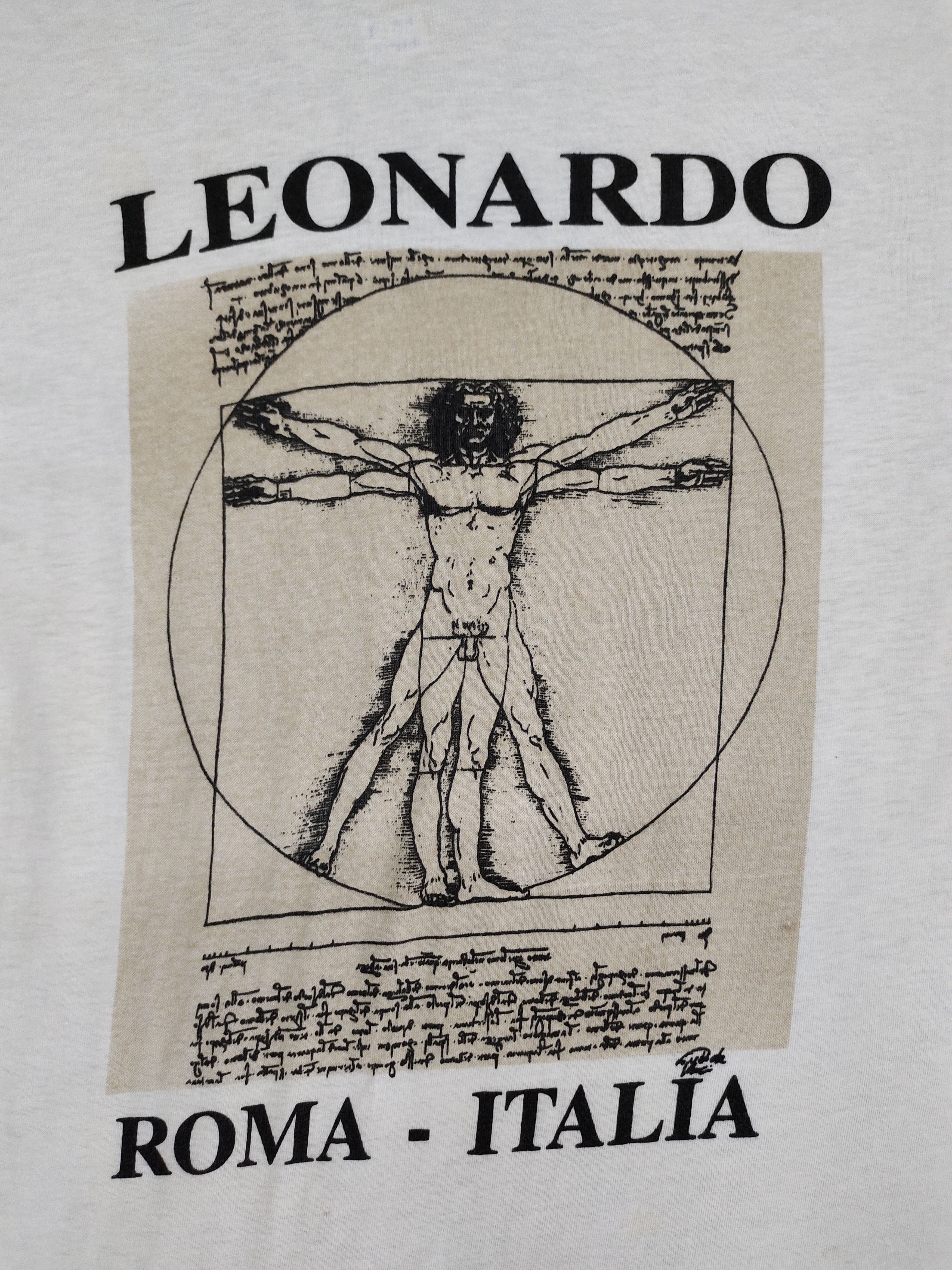Leonard Paris 1990s Vitruvian Man By Leonardo Da Vinci artwork T-Shirt Size US M / EU 48-50 / 2 - 3 Thumbnail
