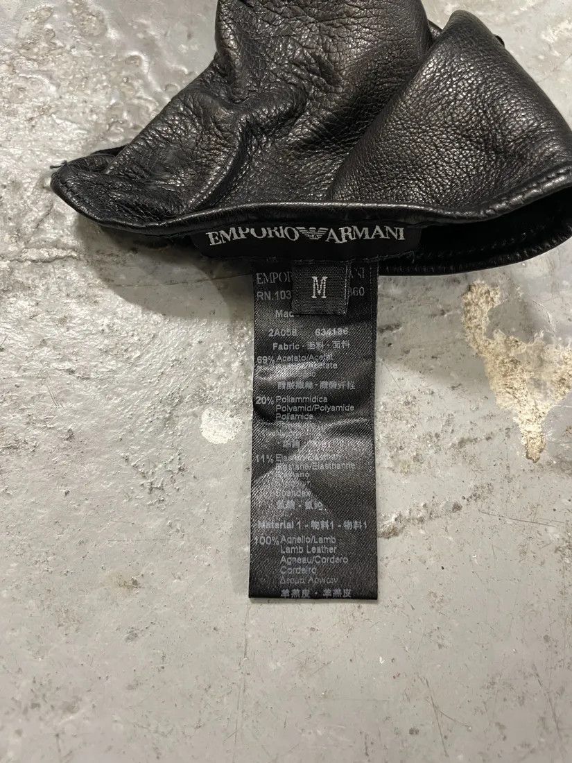 Emporio Armani × Vintage Emporio Armani Black Gloves Cuffs Hybrid Velvet & Leather Size ONE SIZE - 5 Thumbnail