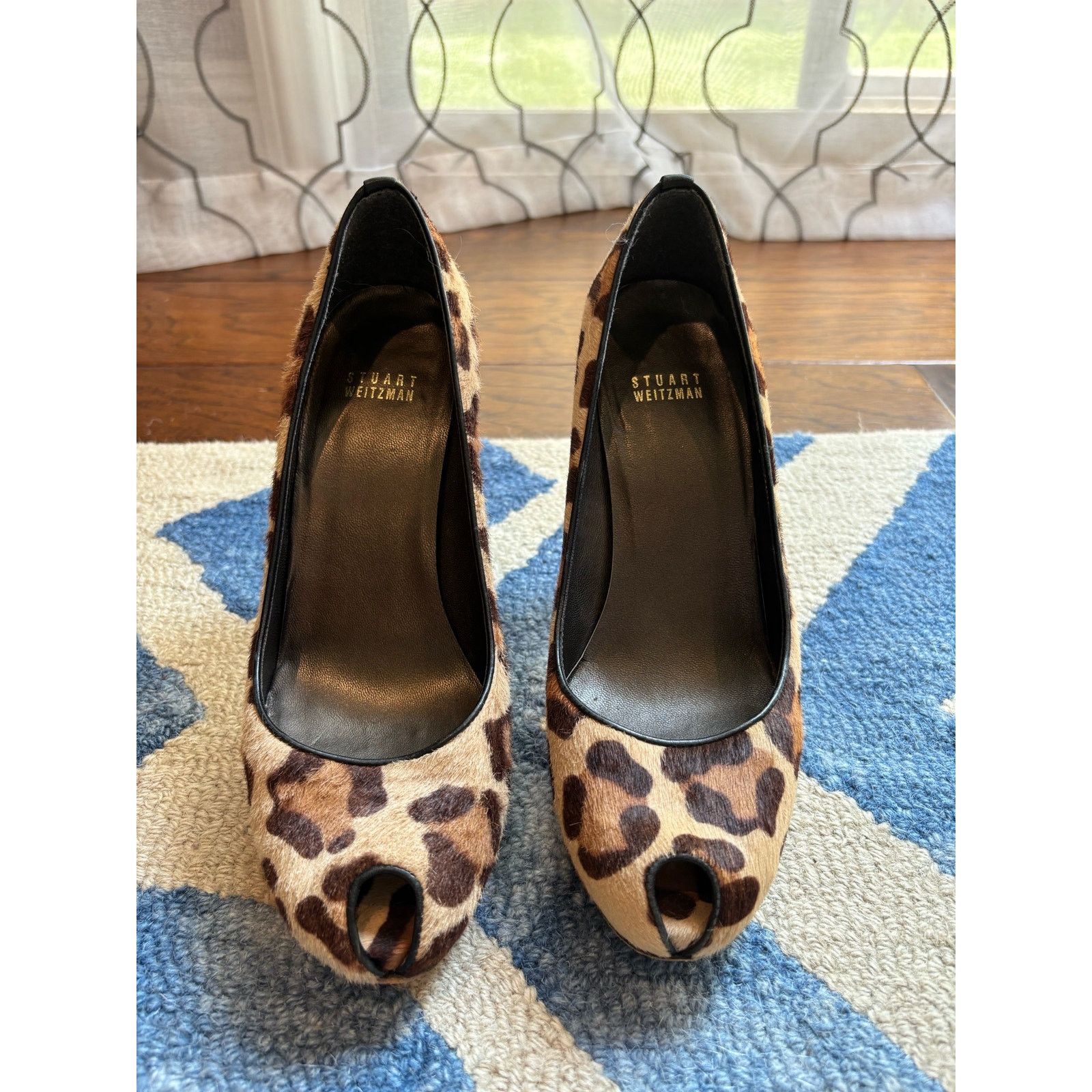 Stuart Weitzman Stewart Weitzman leopard peekaboo toe, stiletto heels ￼ Size US 8 / IT 38 - 3 Thumbnail