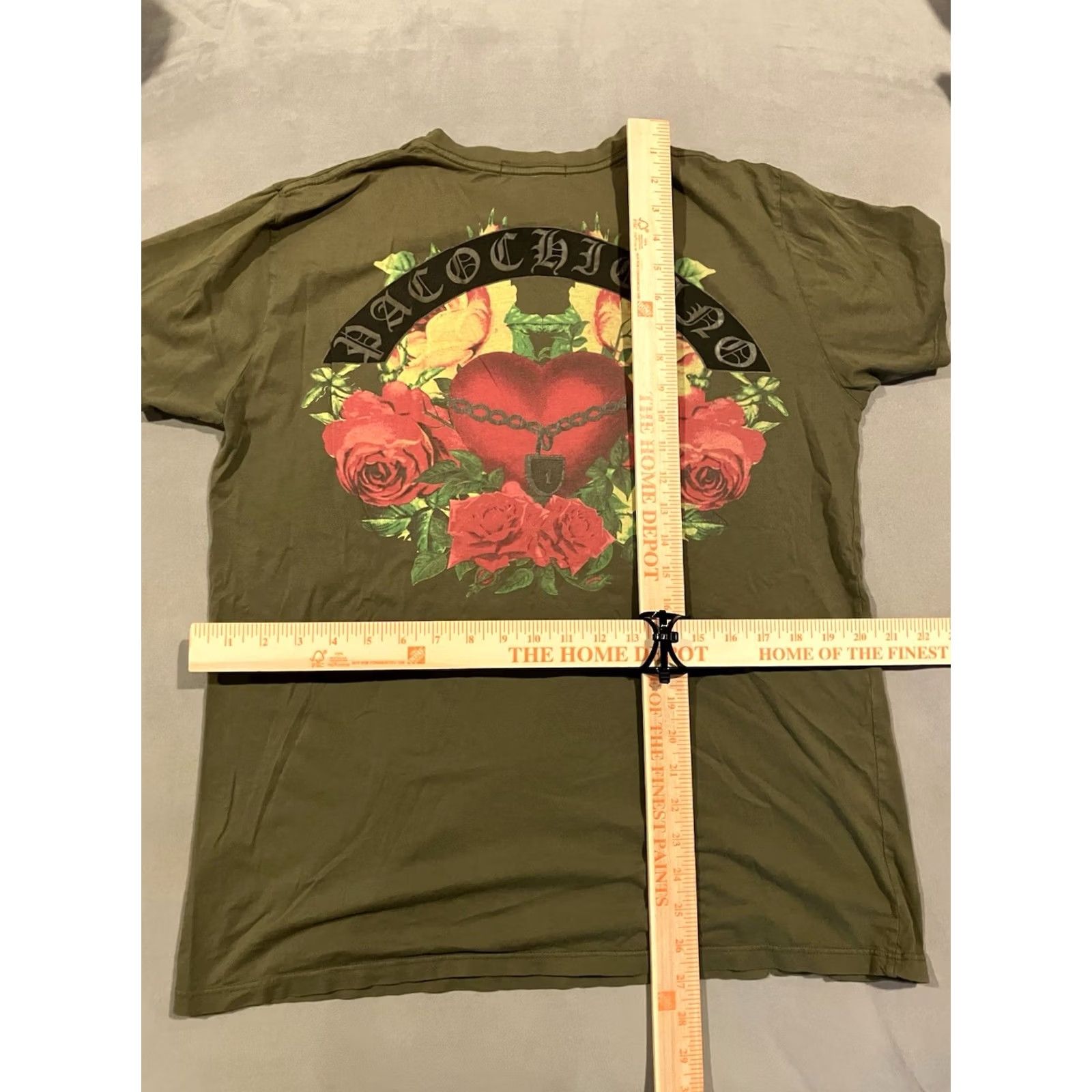 Vintage Christian Audigier Gang of Paradise Double-Sided T Shirt Shirt Mens L Green Crew Neck Short Sleeve Regular Fit Vintage No Size US M / EU 48-50 / 2 - 7 Thumbnail