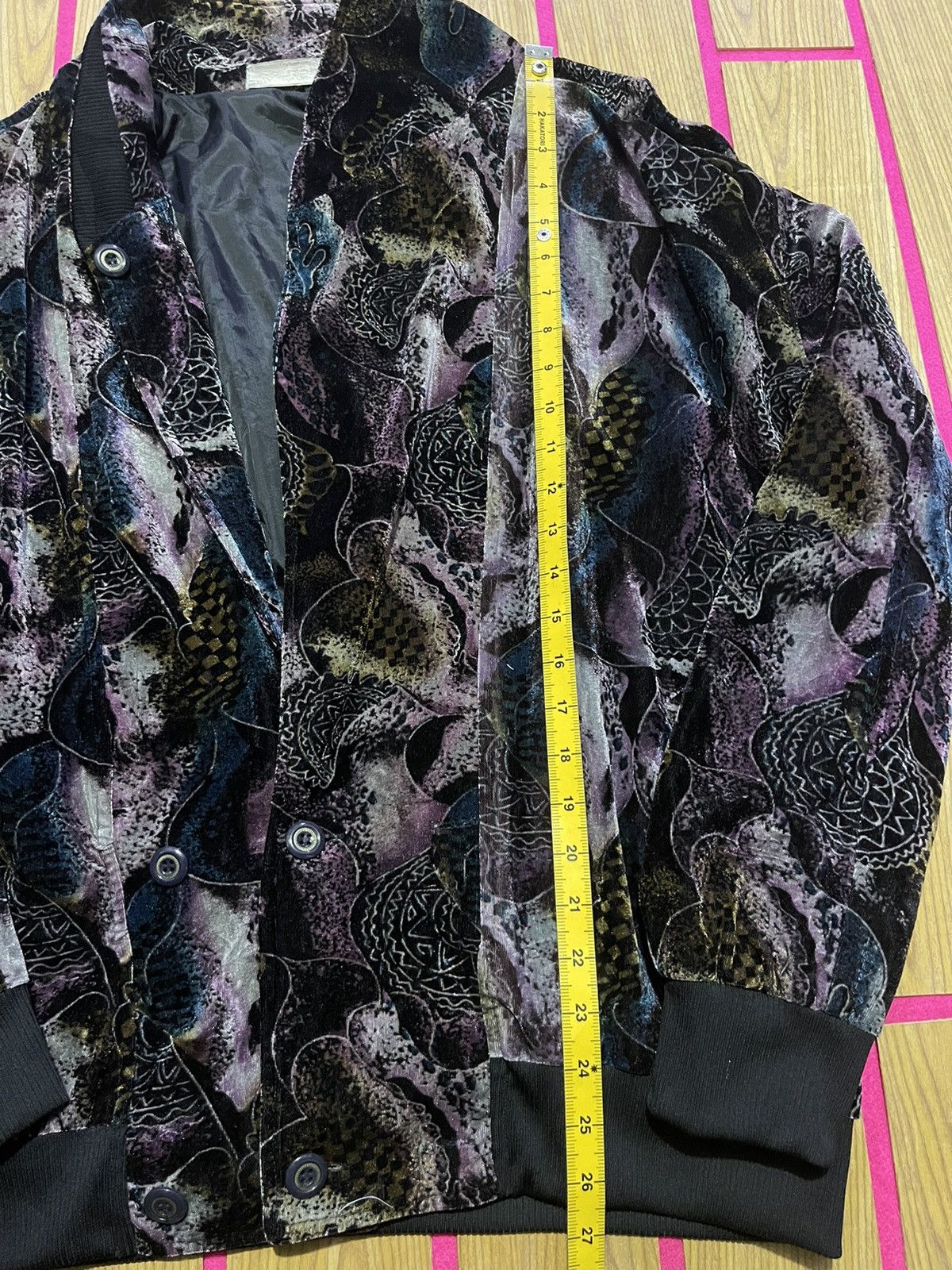 Le Grande Bleu (L.G.B.) Y2K BOMBER JACKET WINDY multicolor motif rare style Size US L / EU 52-54 / 3 - 9 Thumbnail
