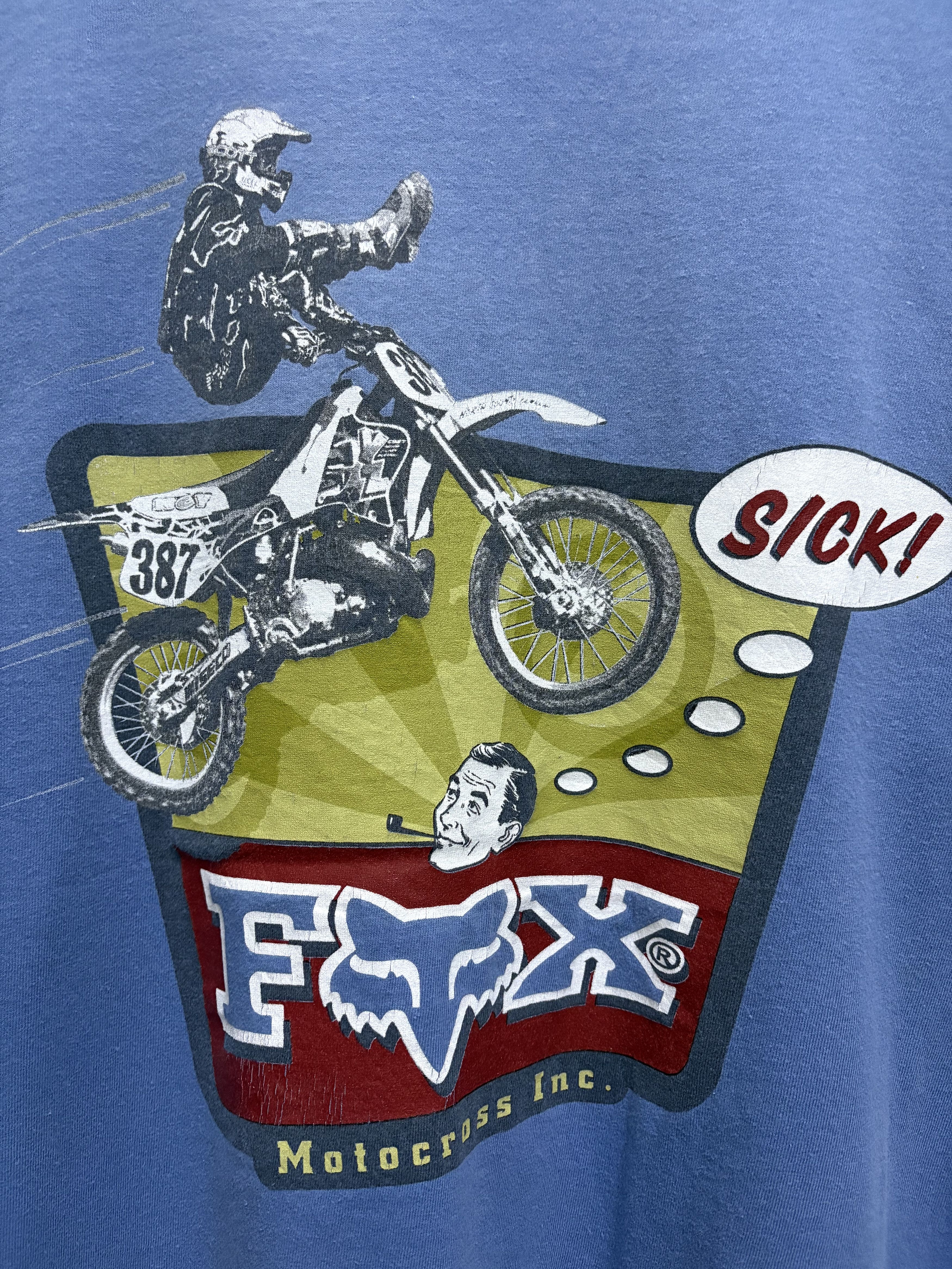 Fox Racing Vintage 90's Fox Factory Racing Motocross " Sick ! " T-Shirt Size US XL / EU 56 / 4 - 5 Thumbnail
