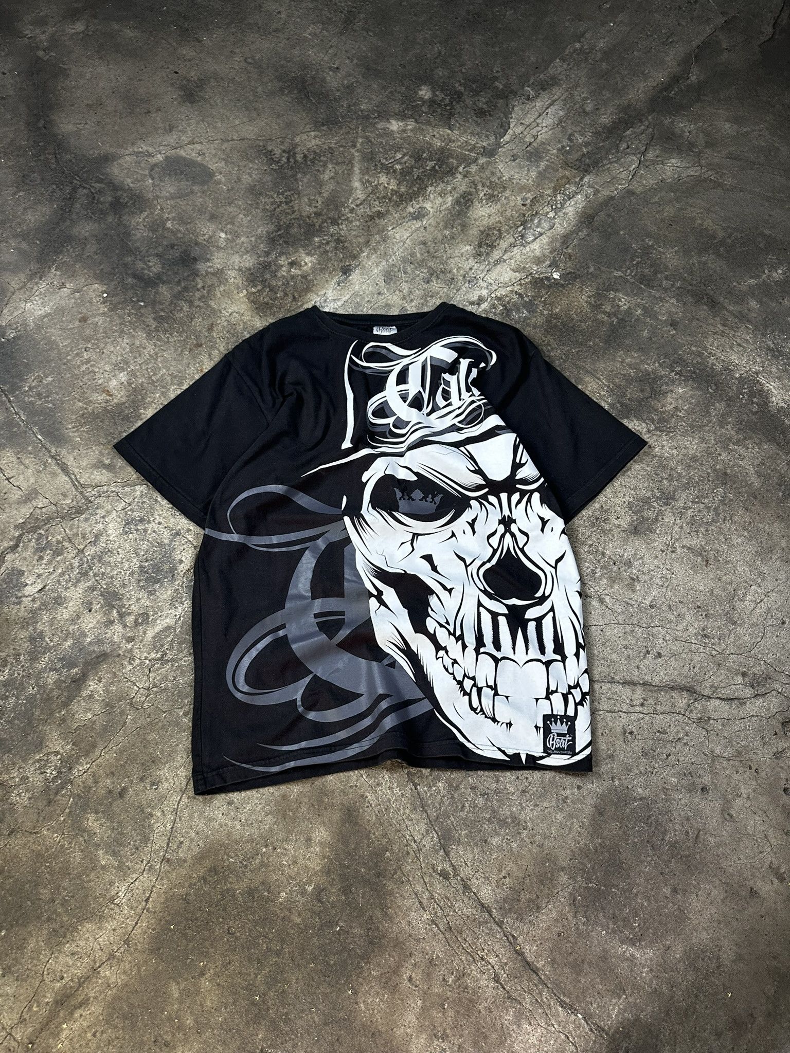 Vintage Crazy Y2k Skull Skeleton Rap Hiphop T-shirt 2000s Size US M / EU 48-50 / 2 - 1 Thumbnail