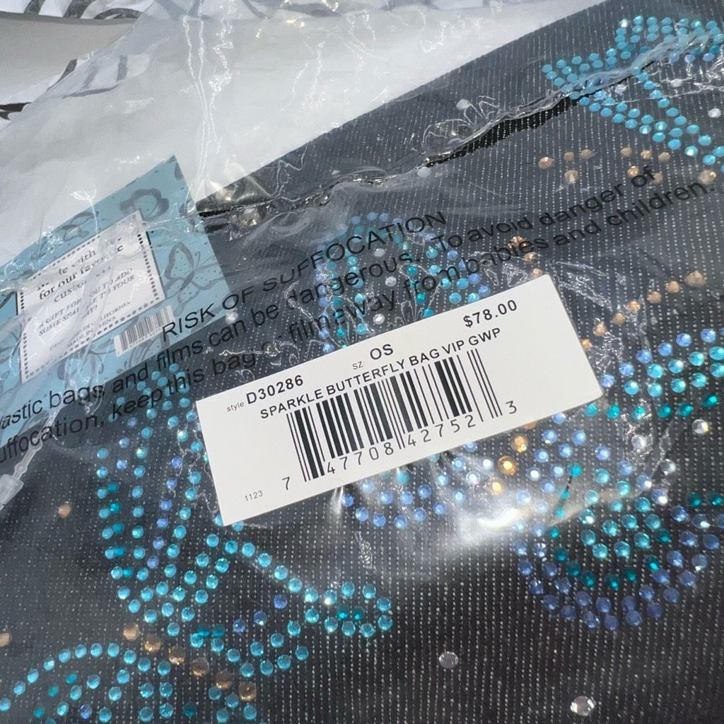 Brighton Brighton Black Denim Sparkle Butterfly Crossbody Bag with Original Tissue Paper Size ONE SIZE - 11 Thumbnail