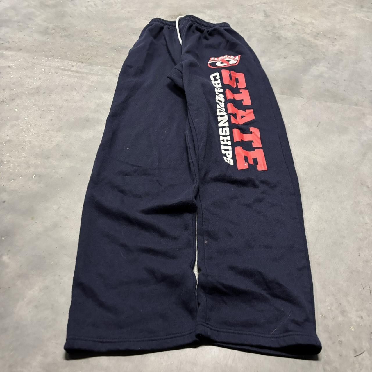 Japanese Brand × Vintage Crazy Vintage Y2K/2000s Navy Blue Streetwear Skater Essential Sweatpants! Size US 28 / EU 44 - 3 Thumbnail