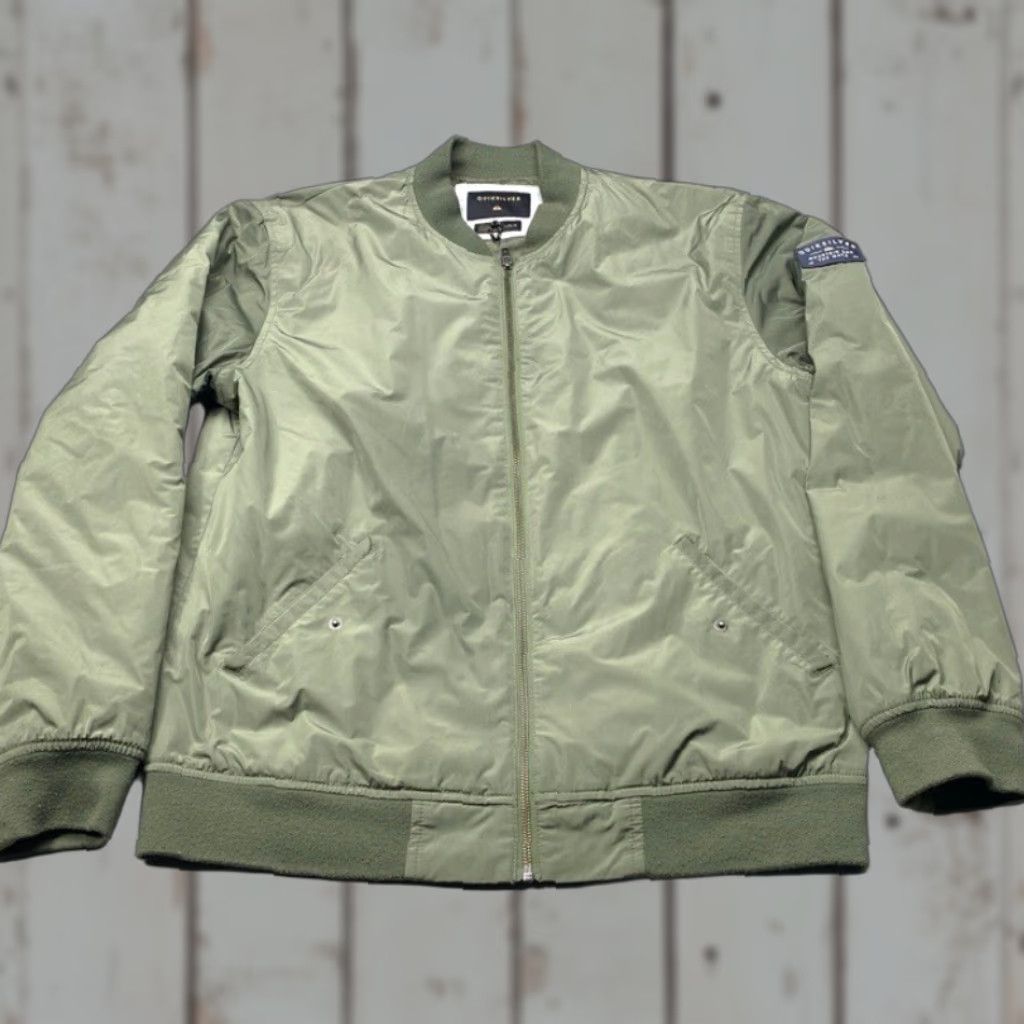 Quiksilver VINTAGE Quicksilver Boardriding Bomber Jacket Men's Large Olive Green Tiger Logo Inside Size US L / EU 52-54 / 3 - 1 Thumbnail