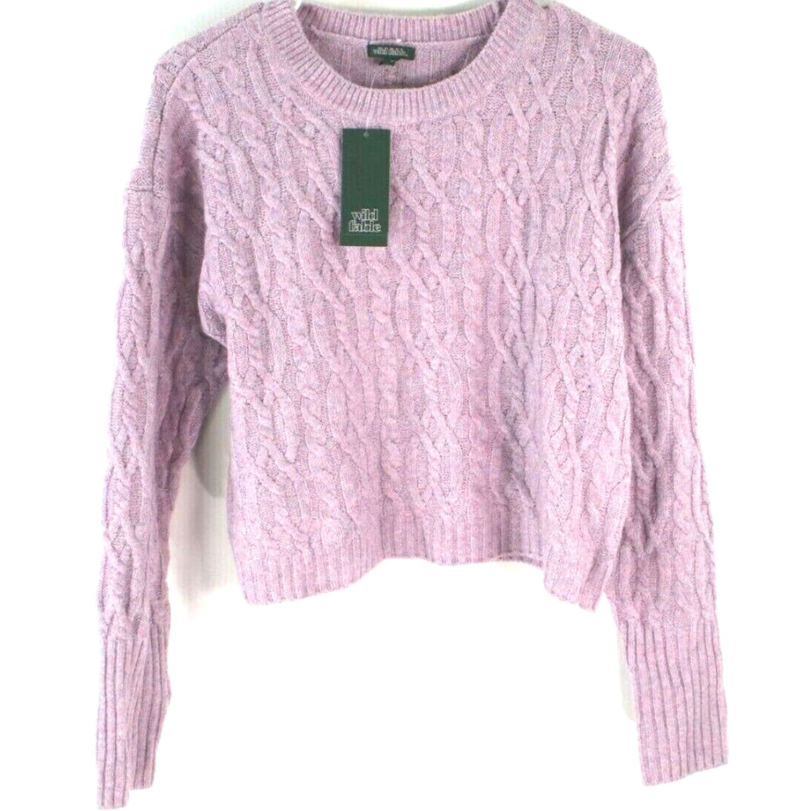 Vintage Wild Fable Womens Pullover Sweater Cropped Pink Long Sleeves Size XS NWT Size XS / US 0-2 / IT 36-38 - 2 Thumbnail