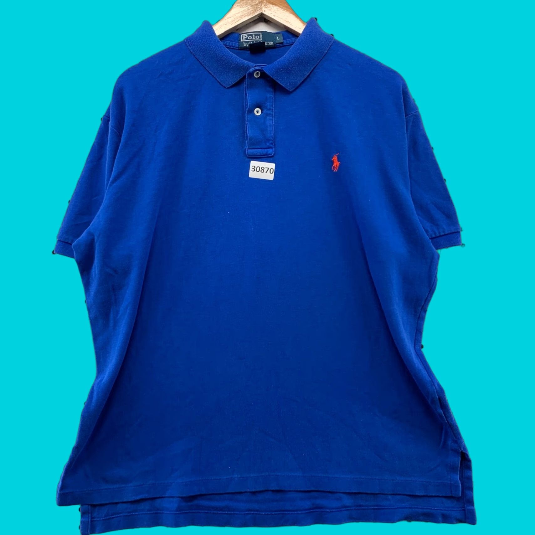 Polo Ralph Lauren Vintage Polo Ralph Lauren Polo Shirt Men Large Blue Short Sleeve Collared Casual Cotton Size US L / EU 52-54 / 3 - 1 Thumbnail