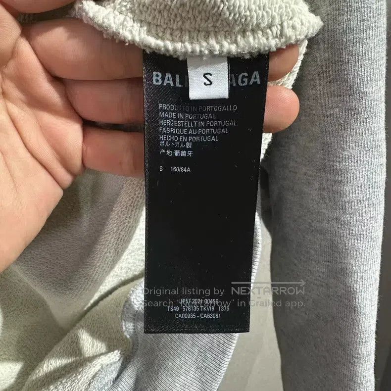 Balenciaga Balenciaga Gray Wave Embroidered Hooded Sweatshirt Size US S / EU 44-46 / 1 - 6 Thumbnail