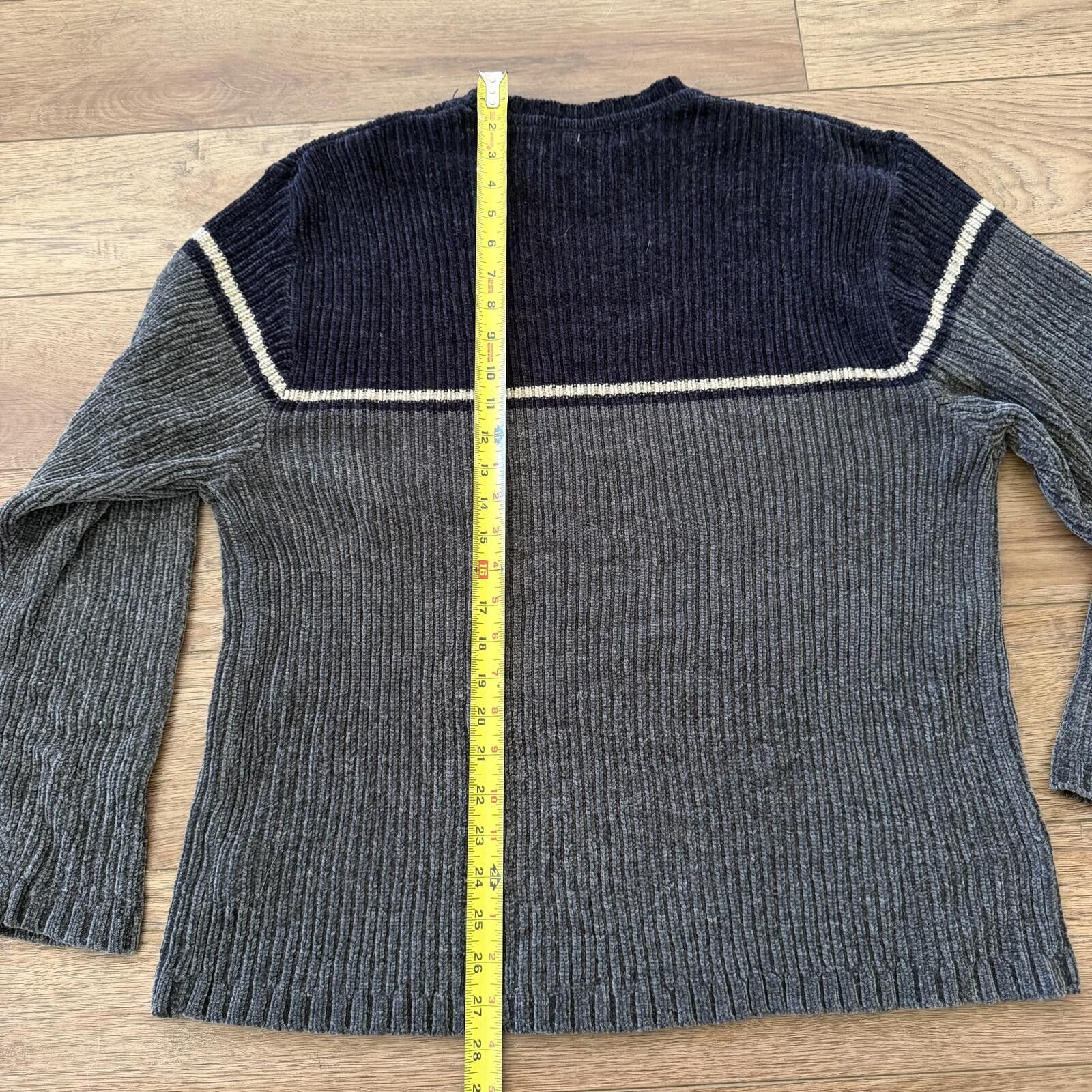 Other Vintage 90s White Out Acrylic Knit Striped Crewneck Sweater Size US XL / EU 56 / 4 - 6 Thumbnail