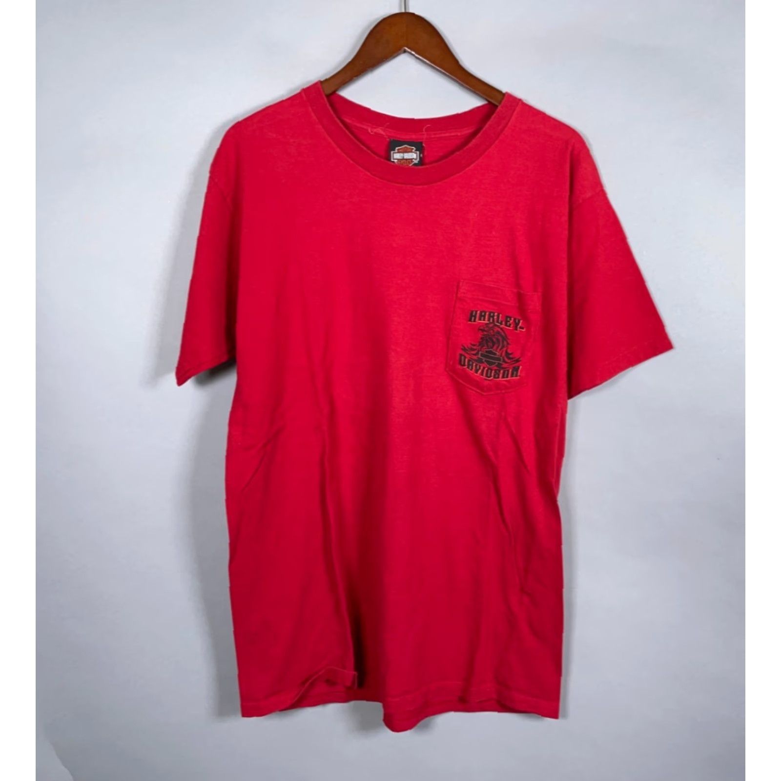 Harley Davidson Vintage Harley-Davidson T-Shirt Adult Large Red Logo Graphic Print Motorcycle Biker Nevada 2007 Size US L / EU 52-54 / 3 - 2 Thumbnail