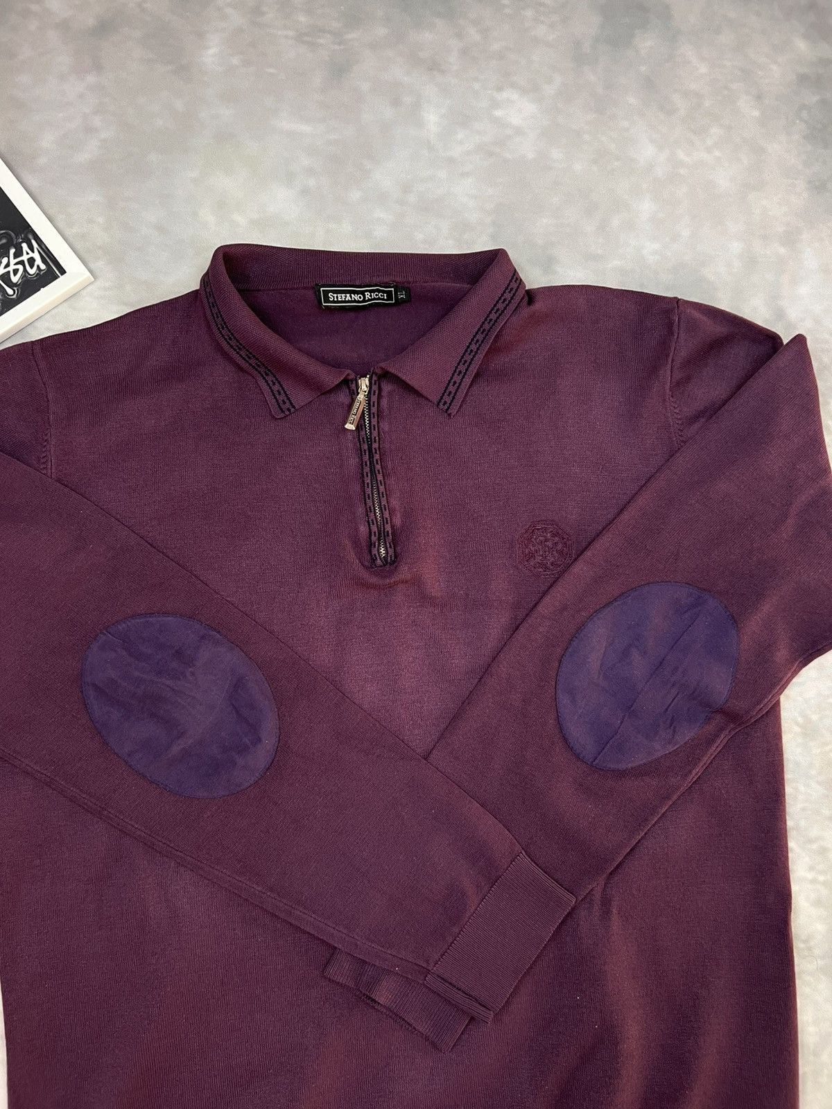 Stefano Ricci STEFANO RICCI Luxury Half-Zip Pullover Sweater Burgundy XL Size US XL / EU 56 / 4 - 7 Thumbnail