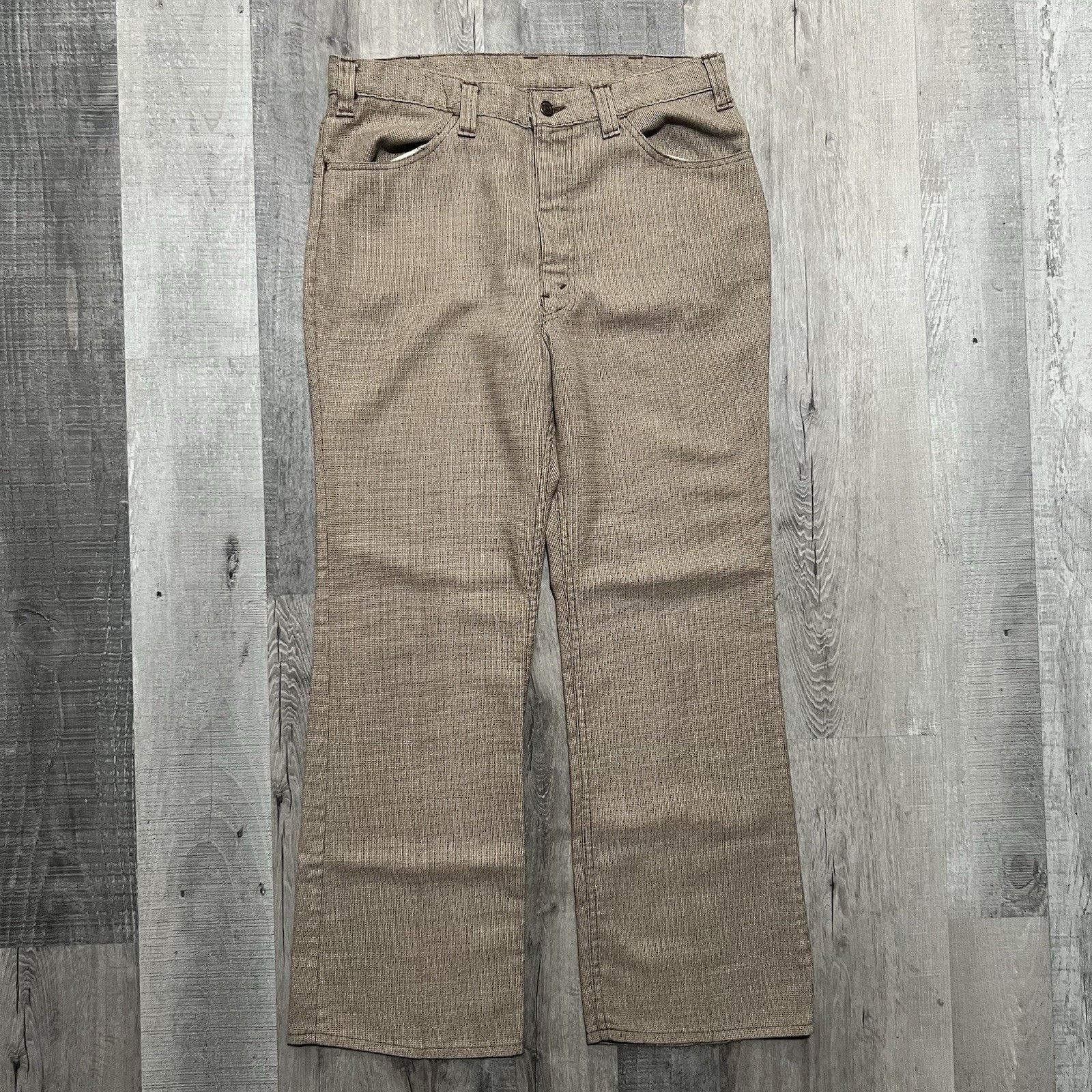 Levi's VTG Levi's Sta Prest Hopsack Hippie Bell Bottoms Disco Pants Size US 34 / EU 50 - 1 Thumbnail