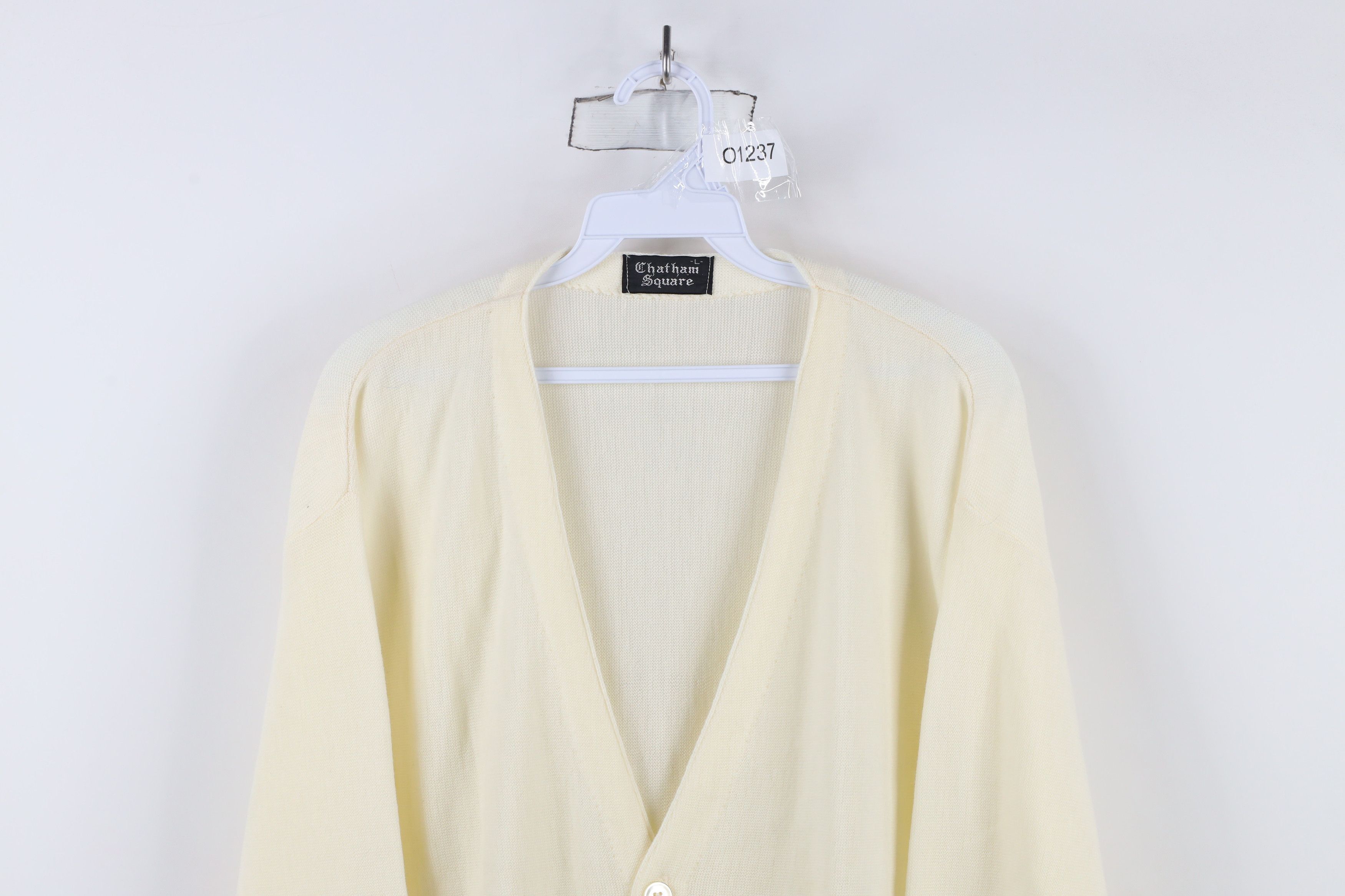 Vintage Vintage 70s Streetwear Knit Cardigan Sweater Cream USA Size US L / EU 52-54 / 3 - 2 Thumbnail
