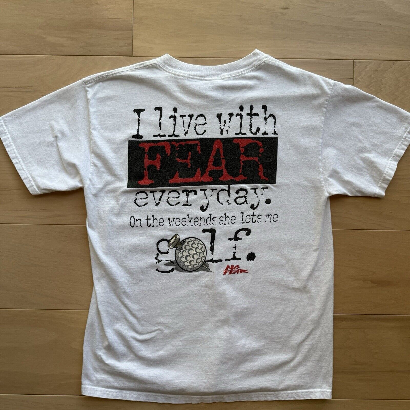 No Fear × Vintage Vintage No Fear Golf Shirt Large White 90s Streetwear Skater Size US L / EU 52-54 / 3 - 7 Thumbnail