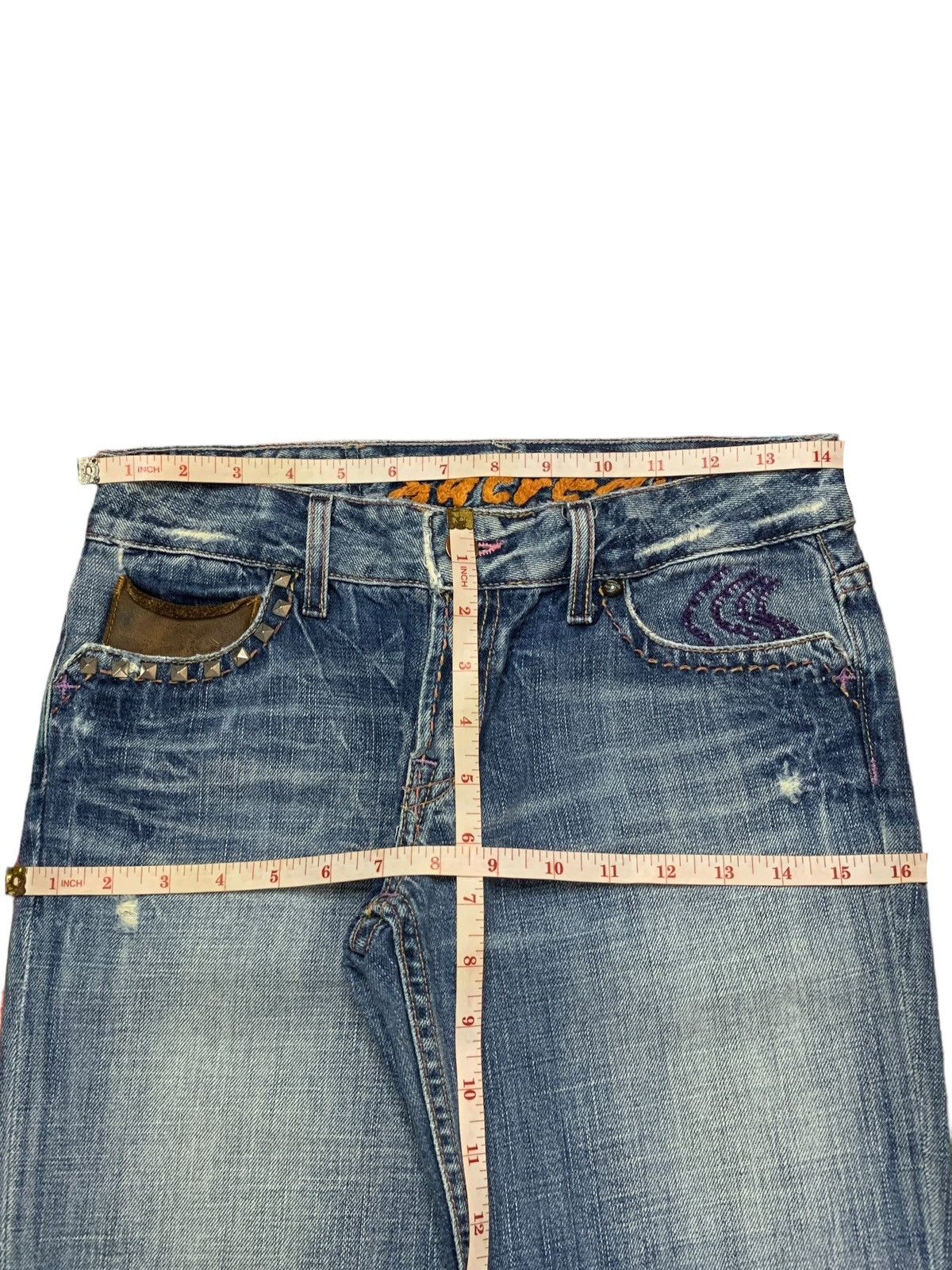 Hysteric Glamour × Japanese Brand Vintage Japanese Brand Faded Wash Distressed Flare Jeans Size 28" / US 6 / IT 42 - 10 Thumbnail