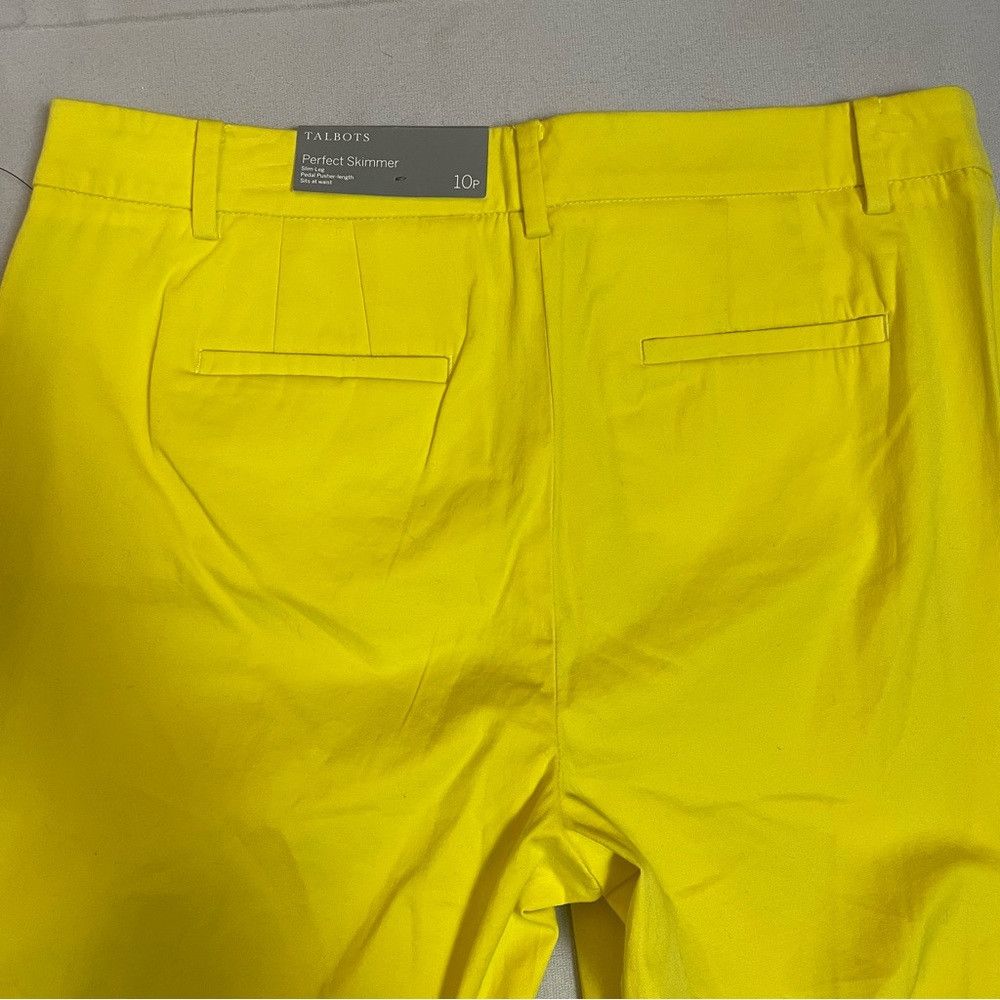Talbots NWT New Talbots Pedal Pusher Perfect Skimmer Cotton Yellow Size 32" / US 10 / IT 46 - 4 Thumbnail