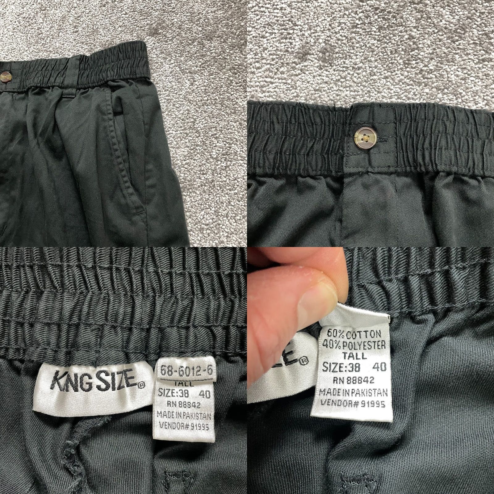 Vintage VINTAGE King Size Knockarounds Pants Mens 33 Tall Black Cotton Straight 33x40 Size US 33 - 8 Thumbnail