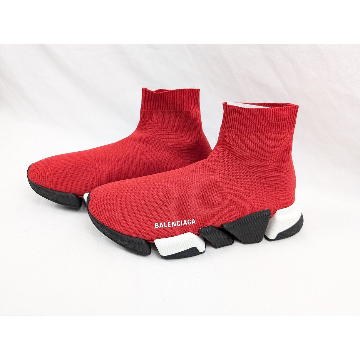 Balenciaga o1rshd1 Speed 2.0 Low-Top Sneakers in Red/Black/White Size US 9 / EU 42 - 19 Thumbnail