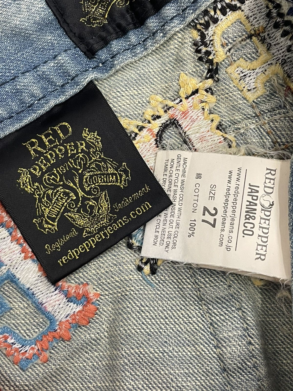 Hysteric Glamour Red Pepper Embroid Heavy Stiching Light Mud Whisker Korean Size US 28 / EU 44 - 19 Thumbnail