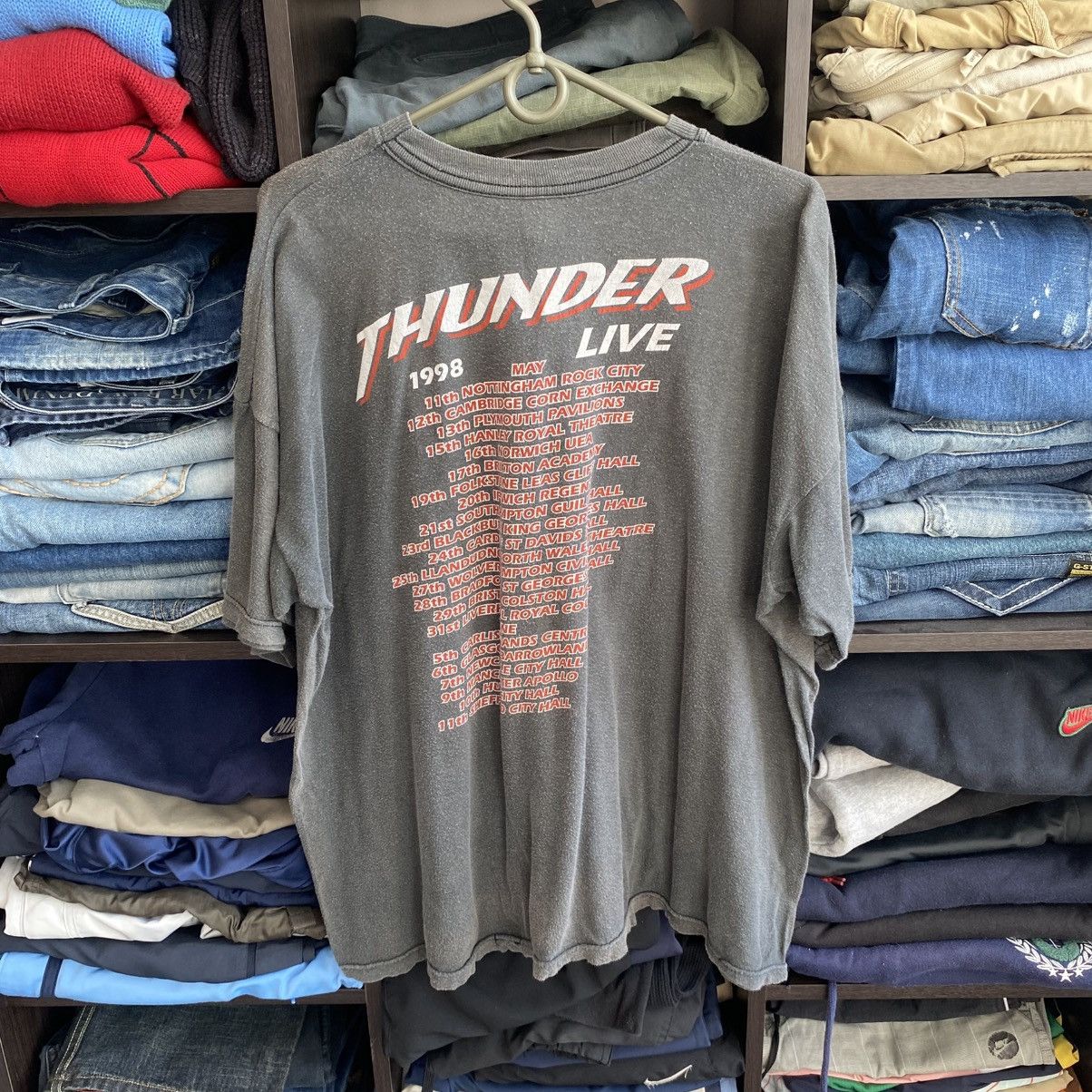 Band Tees Vintage Thunder Live 1998 Big Logo Archival Distressed tee Size US XL / EU 56 / 4 - 2 Thumbnail