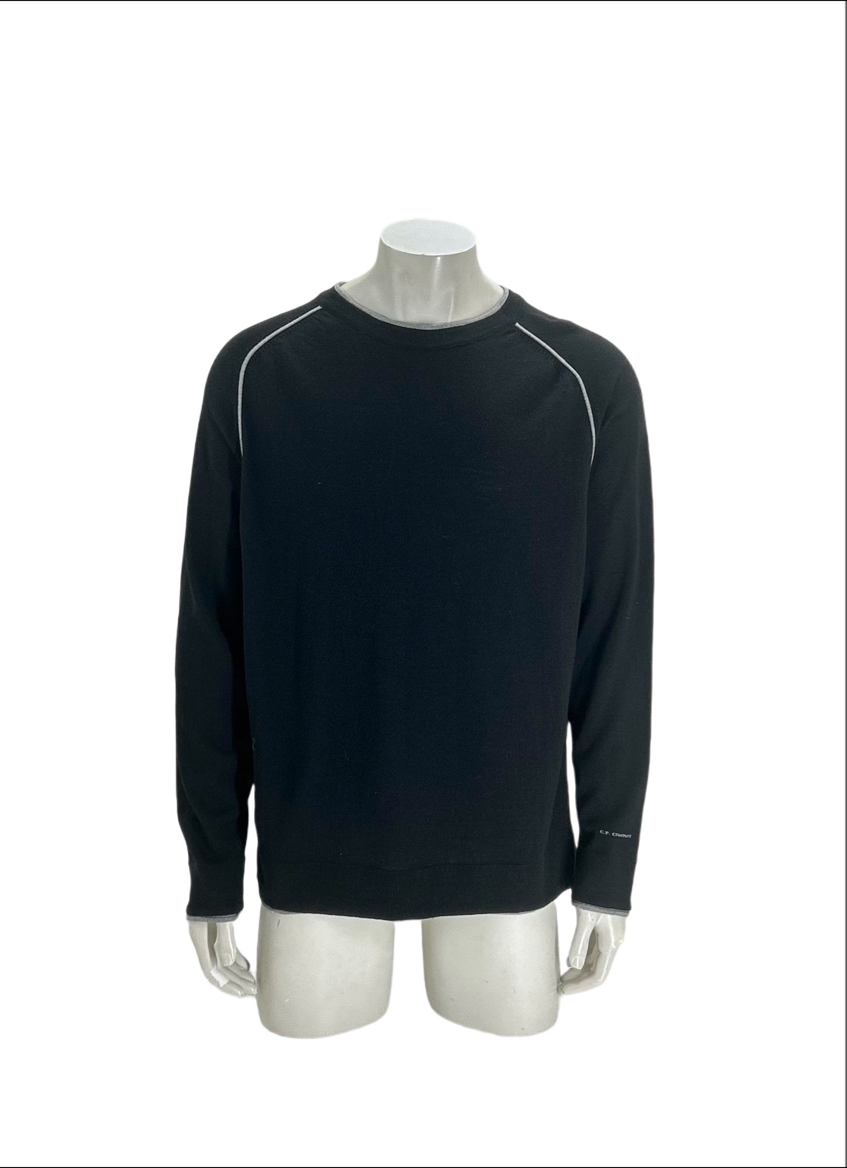 C.P. Company CP Company Black Crew Neck Knitwear With Piping Size US XL / EU 56 / 4 - 1 Thumbnail
