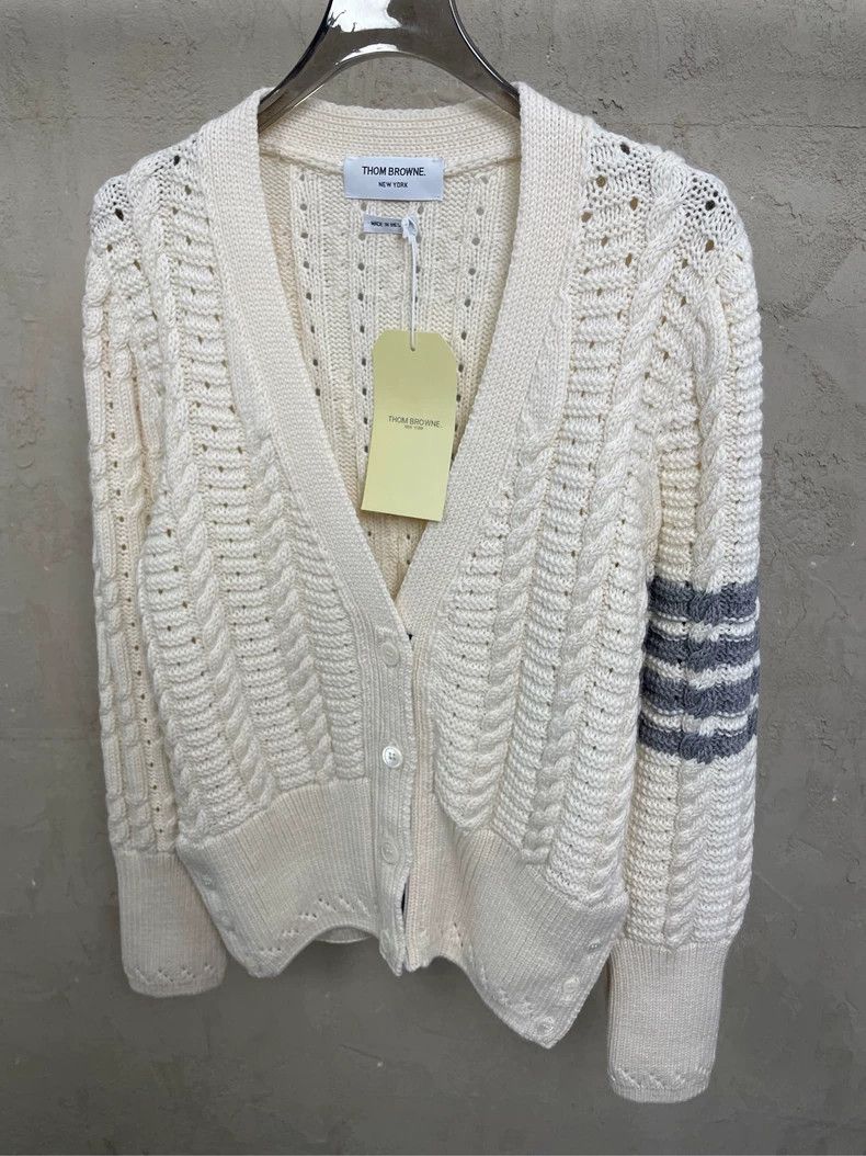 Thom Browne Thom Browne White American twill wool sweater Size M / US 6-8 / IT 42-44 - 3 Thumbnail