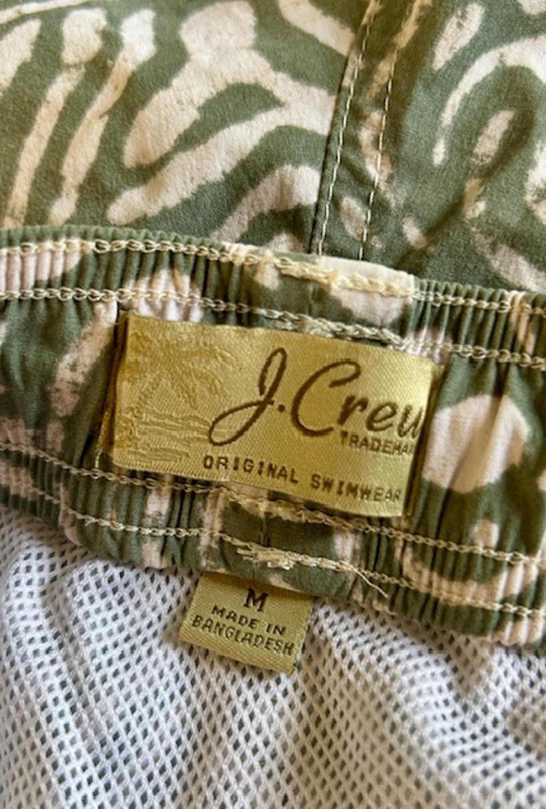 J.Crew J.Crew Swimwear Men's M Swim Shorts Green and White Pattern Size US 32 / EU 48 - 3 Thumbnail
