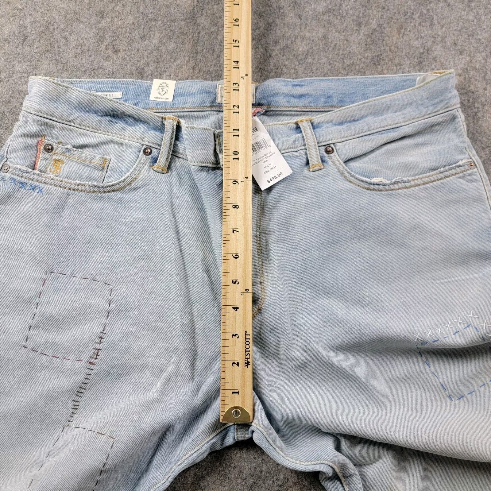 Todd Snyder Todd Snyder Slim Fit Upcycle Patched Selvedge Jeans Size US 36 / EU 52 - 8 Thumbnail
