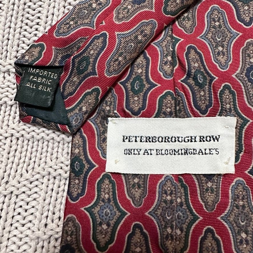 Bloomingdale's Bloomingdale's maroon and green abstract silk tie Size ONE SIZE - 3 Thumbnail