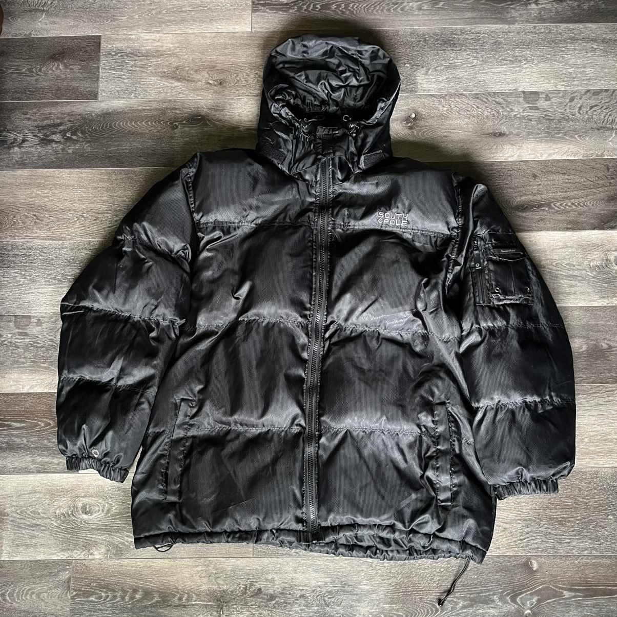 Southpole Vintage 2000s South Pole Puffer Hooded Coat Zip Jacket Black Size US XXL / EU 58 / 5 - 1 Thumbnail