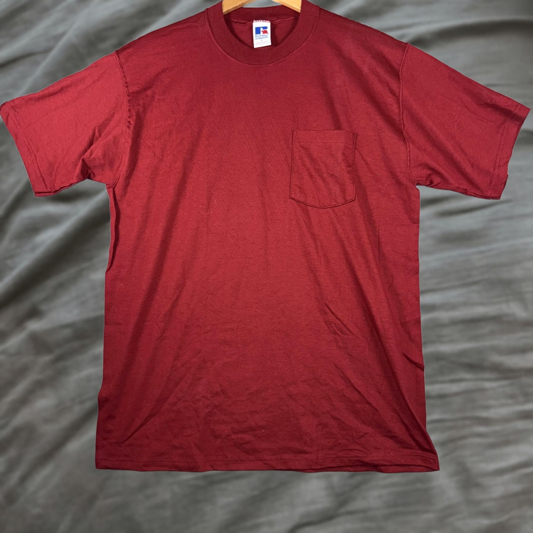 Russell Athletic VINTAGE Russell Athletic Shirt Mens L Red Pocket Tee Made USA Cotton Size US L / EU 52-54 / 3 - 1 Thumbnail