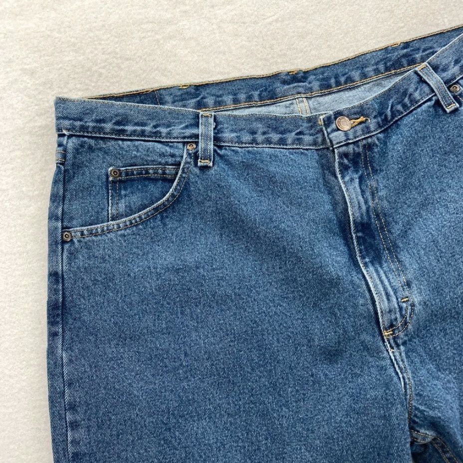 Wrangler Wrangler Premium Five Star Jeans Mens 42x30 Medium Wash Blue Denim Straight Leg Denim Jeans Size US 42 / EU 58 - 3 Thumbnail