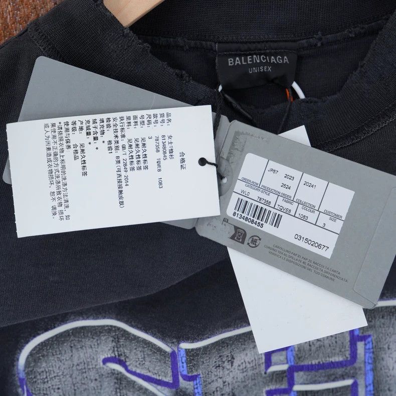 Balenciaga Balenciaga See Now Buy Now Black Washed Short Sleeves Size US L / EU 52-54 / 3 - 3 Thumbnail
