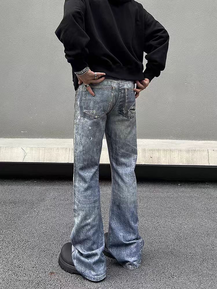 Japanese Brand × Vintage Street Vintage 3D Print Dirty Dye Micro Flare Jeans Size 32 Size US 30 / EU 46 - 4 Thumbnail
