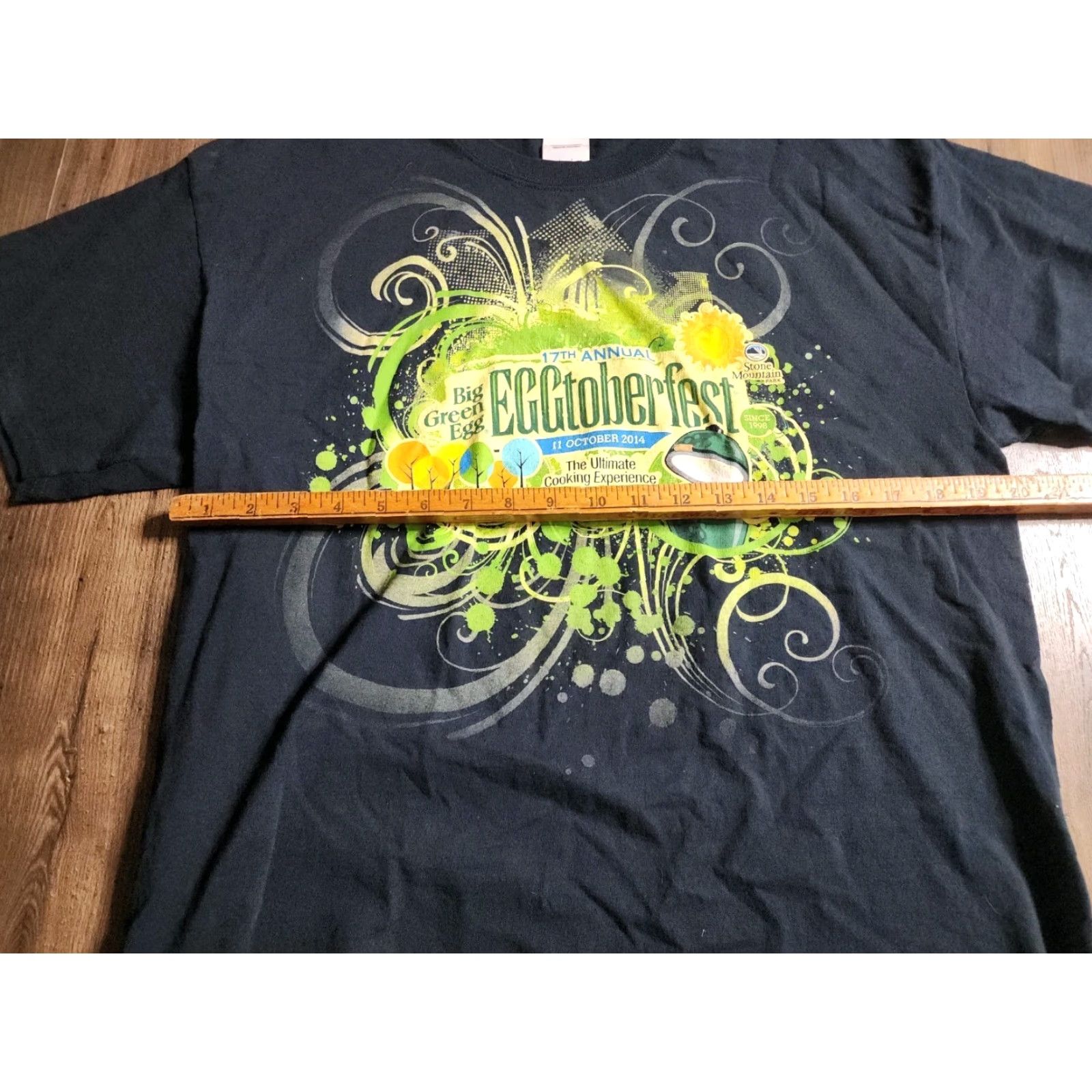 Gildan Mens L T Shirt Big Green Egg Grill Eggtoberfest Double Sided Blue Cotton Gildan Heavy Cotton Size US L / EU 52-54 / 3 - 3 Thumbnail