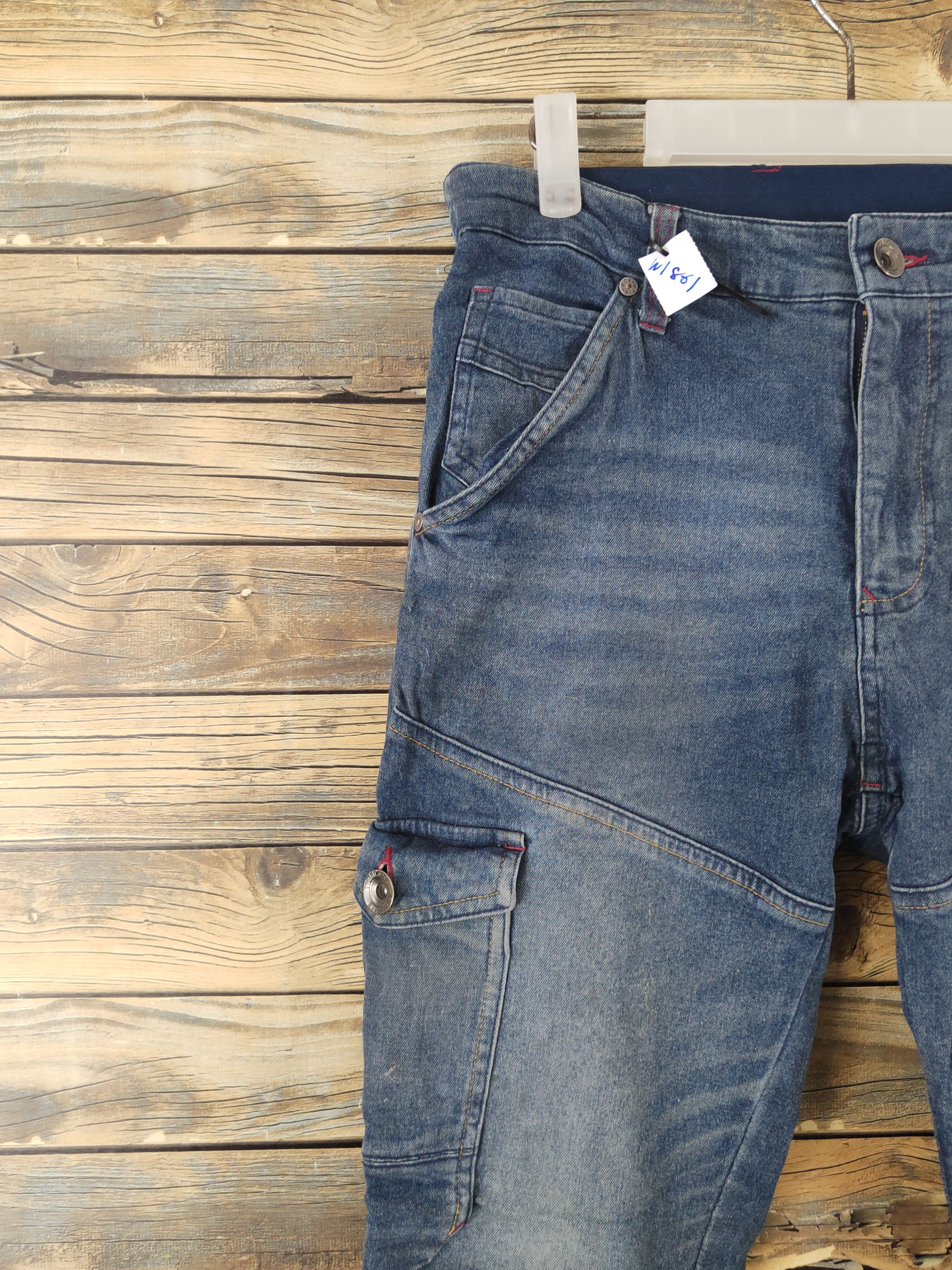 Japanese Brand FieldCore Distressed Ripped cargo denim Jeans #W1861 Size US 30 / EU 46 - 3 Thumbnail