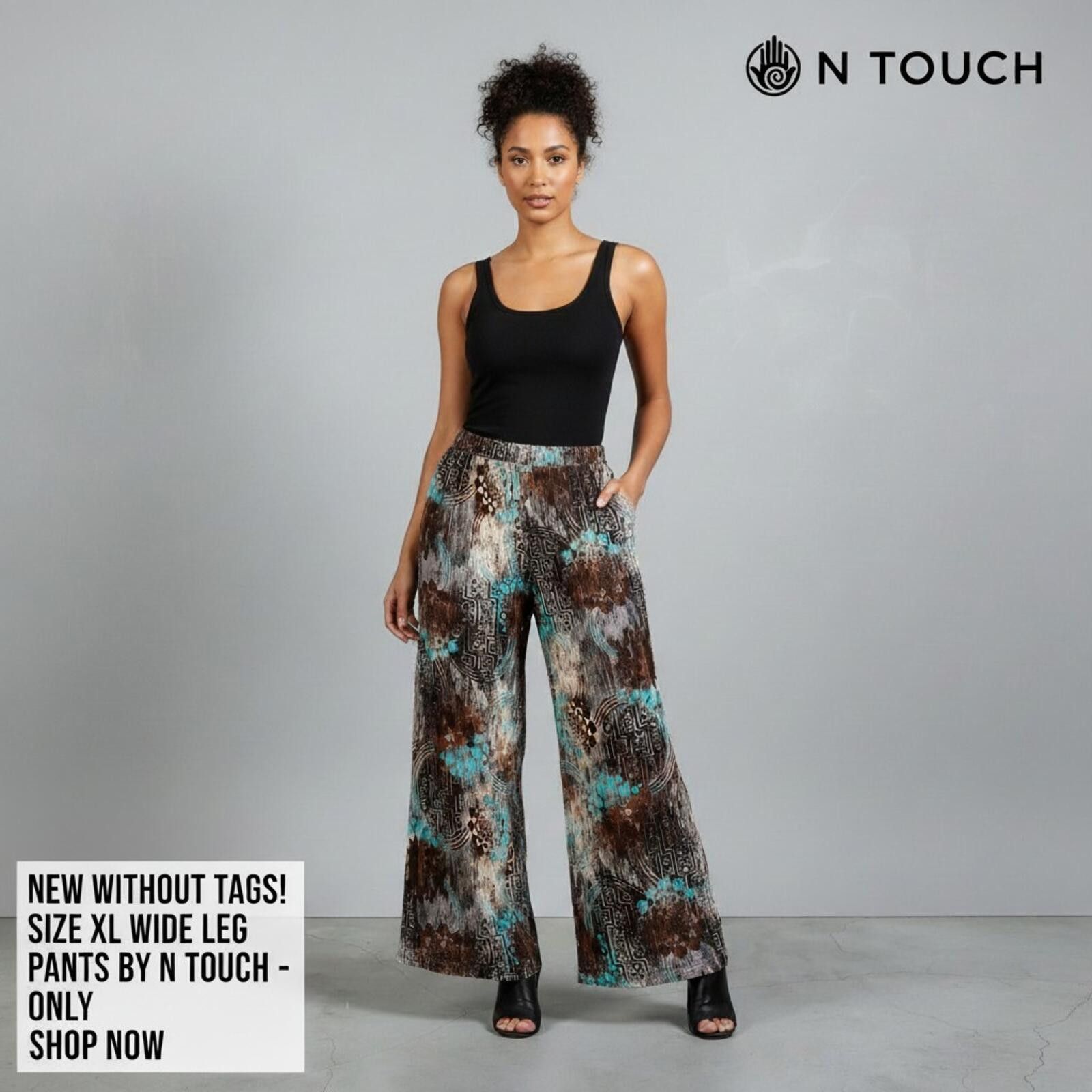 Other N Touch XL Wide Leg Pants with Abstract Print Size 40" / US 18 - 2 Thumbnail