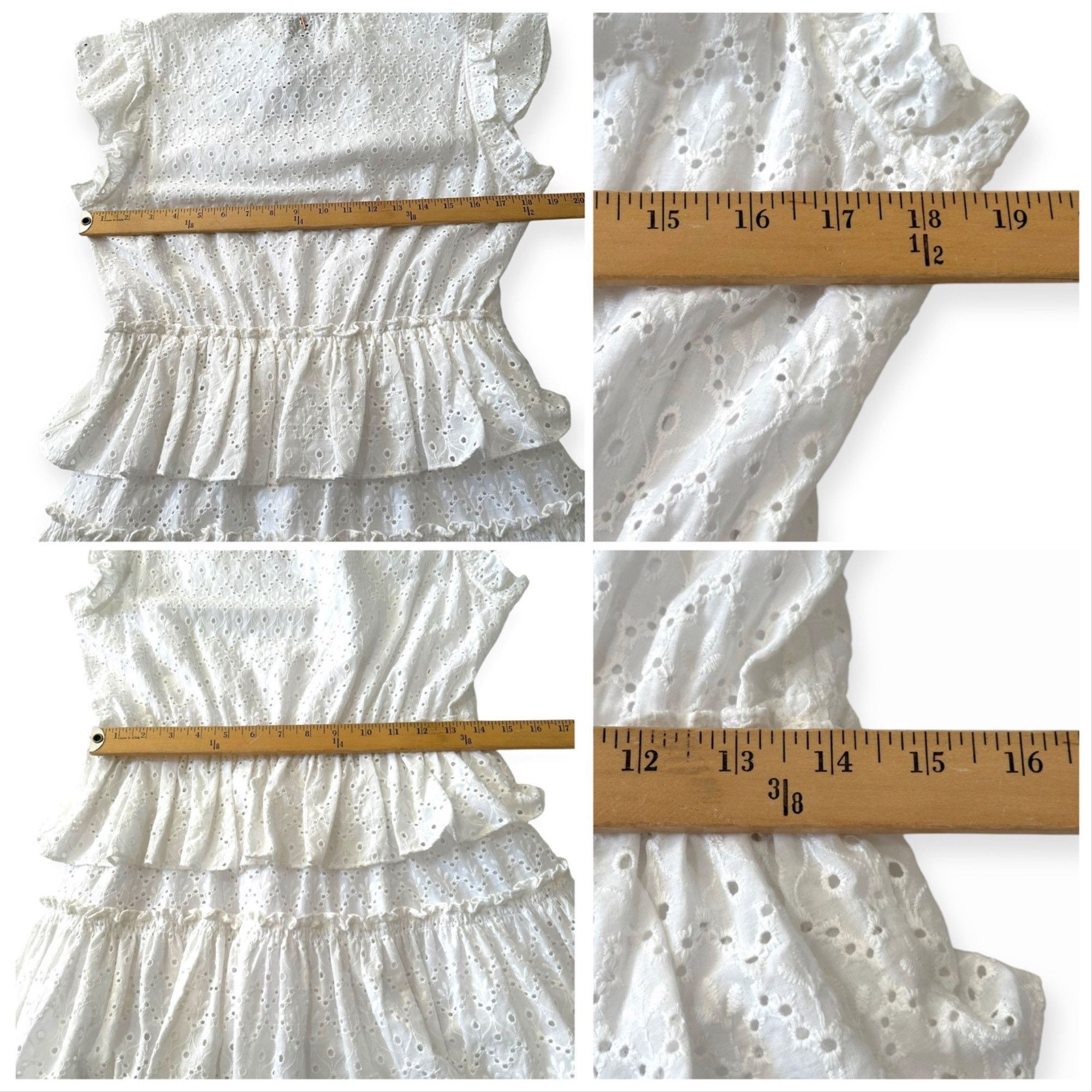 MISA Los Angeles MISA LOS ANGELES Iliana Tiered Eyelet Mini Dress , Size L, W Size L / US 10 / IT 46 - 12 Thumbnail
