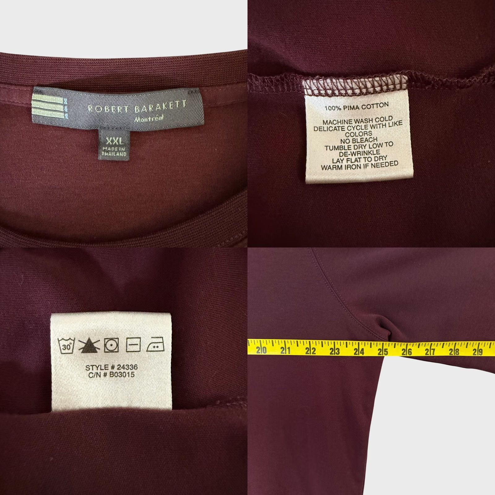 Vintage Robert Barakett Georgia Long-Sleeve Crewneck Shirt Red Mens XXL 100% Pima Cotton Shirt Size US XXL / EU 58 / 5 - 8 Thumbnail