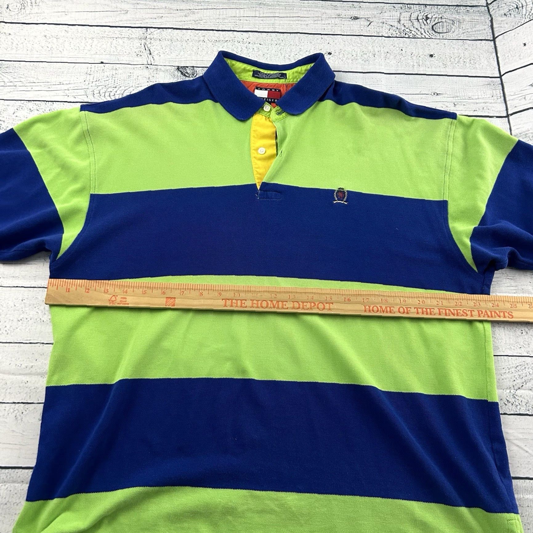 Tommy Hilfiger VTG Tommy Hilfiger Short Sleeve Striped Polo Shirt Men's XL Blue Green Size US XL / EU 56 / 4 - 5 Thumbnail