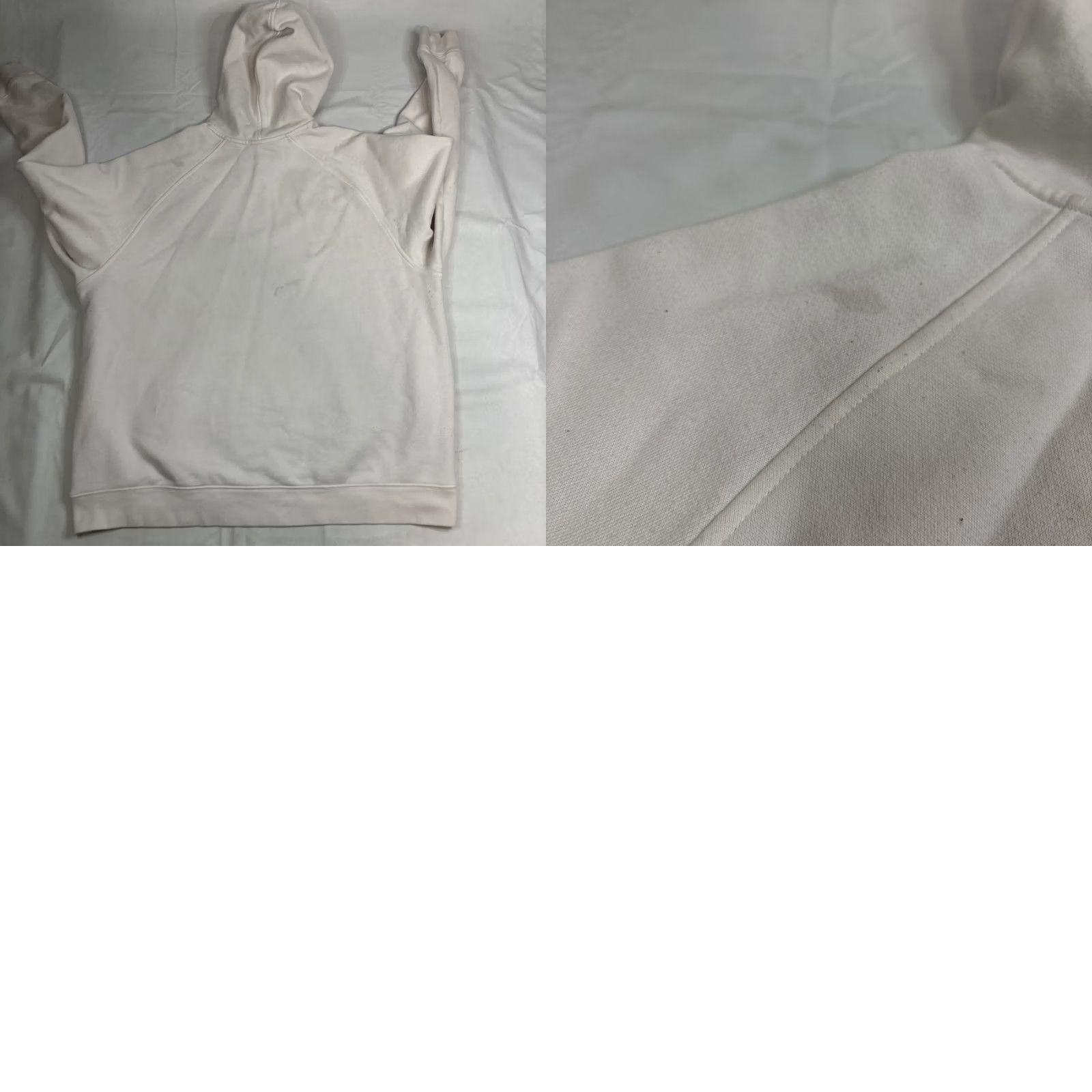 Nike VINTAGE Nike Hoodie Pullover Hooded Men XL Gray White Bleached Hood Tag Stains on front Size US XL / EU 56 / 4 - 8 Thumbnail