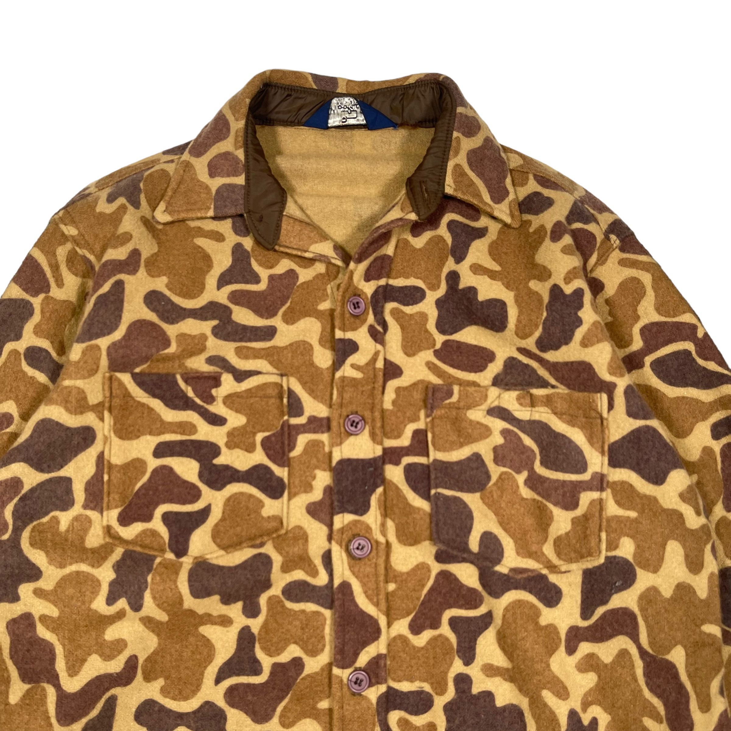 Vintage × Woolrich Woolen Mills Vintage 1980s Woolrich Camouflage Wool Button Up Shirt Size US L / EU 52-54 / 3 - 3 Thumbnail