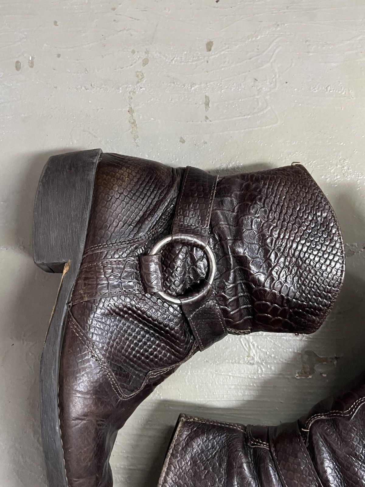 Hedi Slimane Leather Python Harness Boots Saint Laurent Wyatt Inspired Size US 9 / EU 42 - 8 Thumbnail